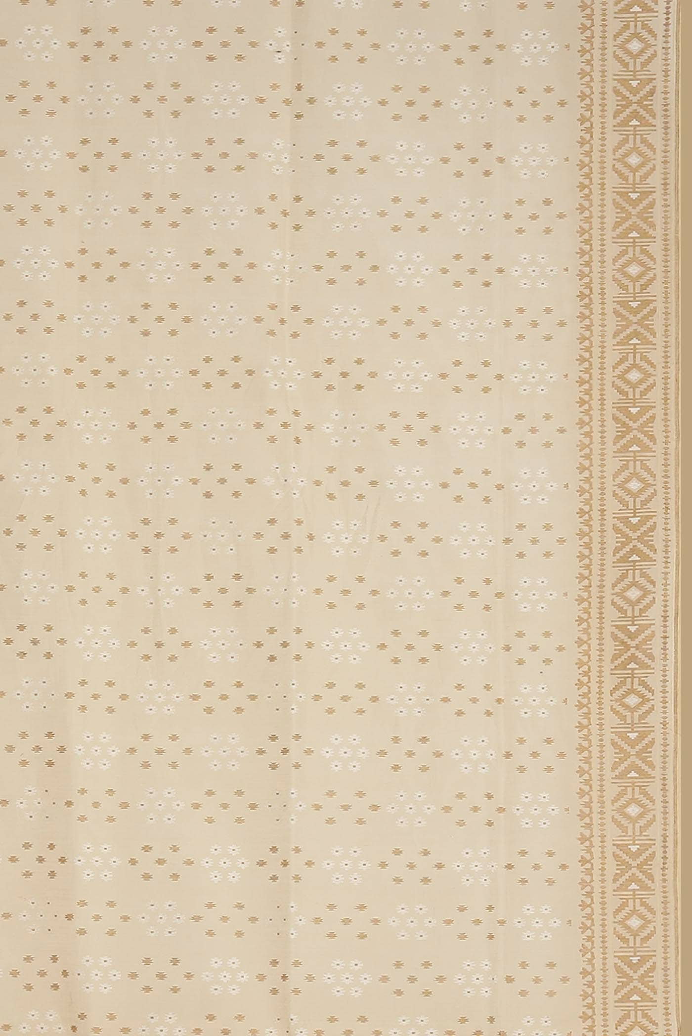 Beige Banarasi Kora Silk Saree