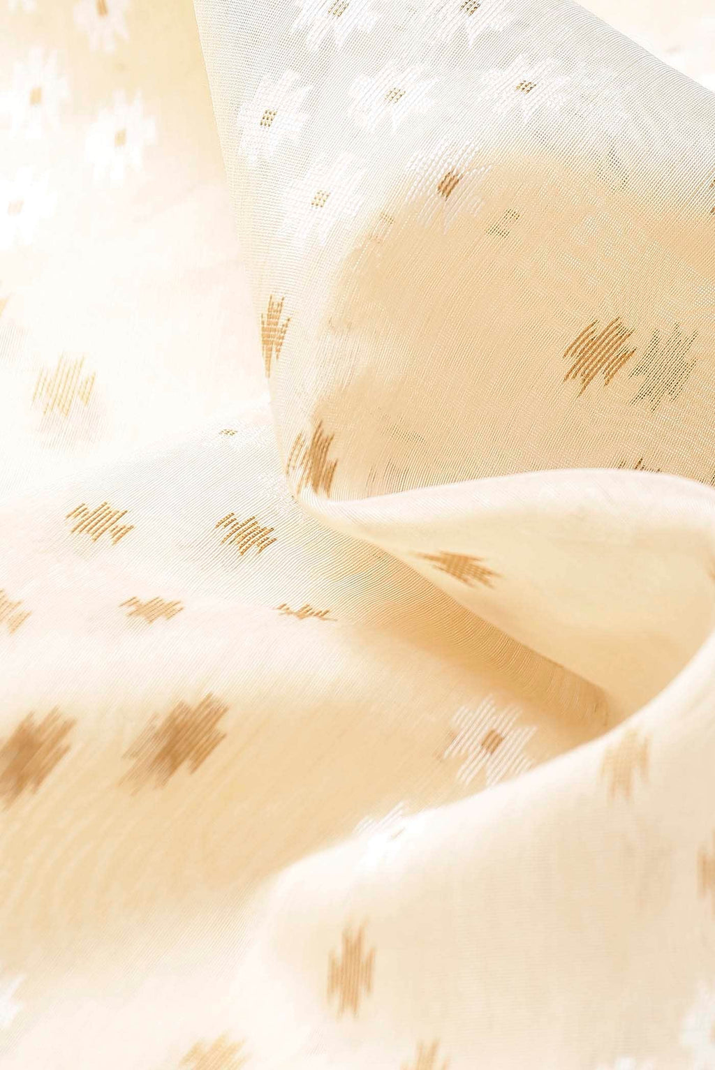 Beige Banarasi Kora Silk Saree