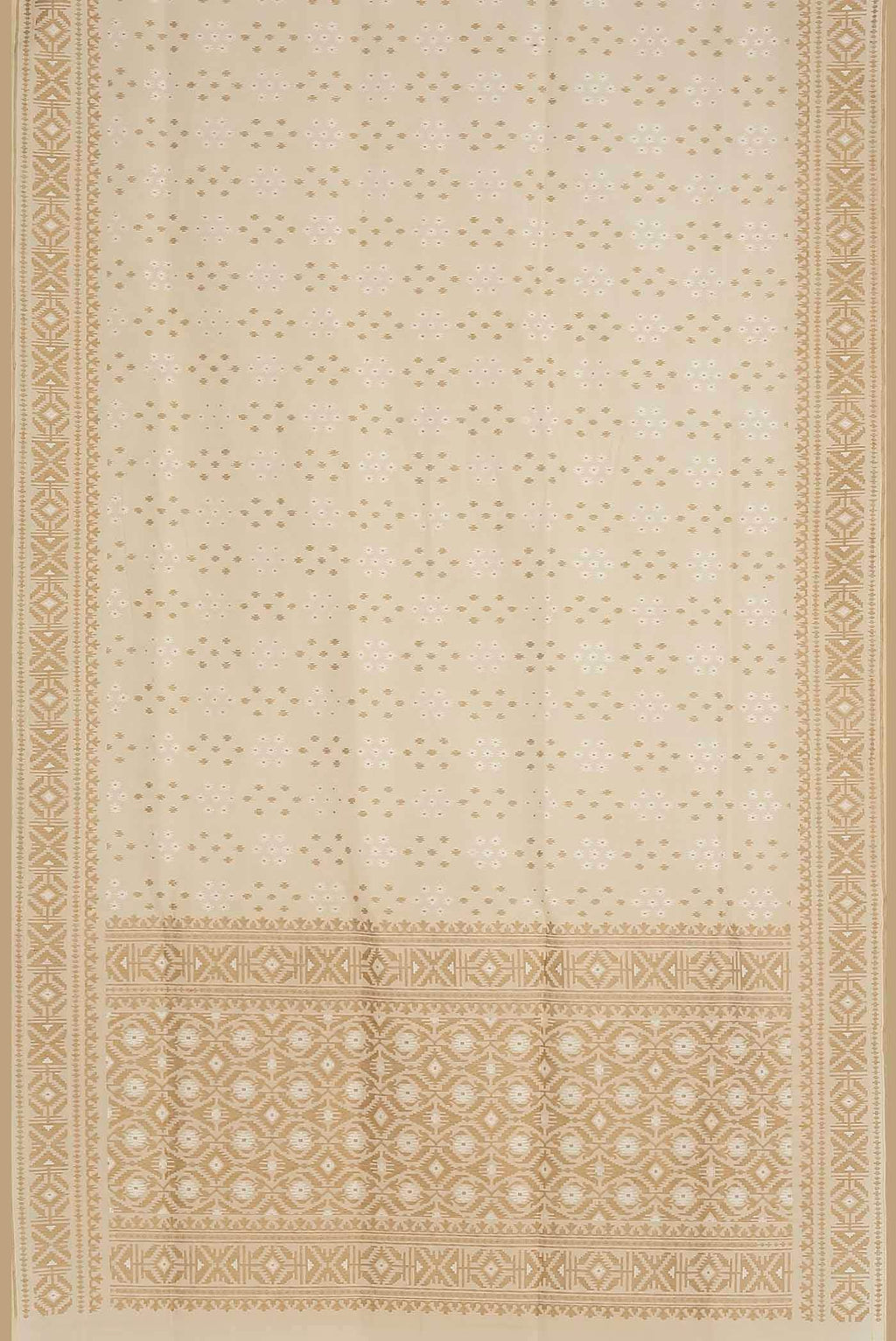 Beige Banarasi Kora Silk Saree