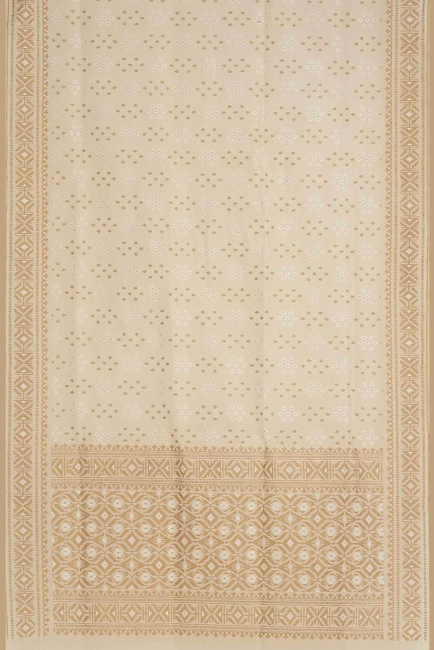 Beige Banarasi Kora Silk Saree