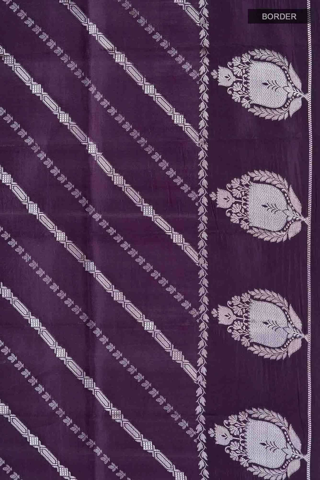 Dark Mauve Banarasi Raw Silk Saree