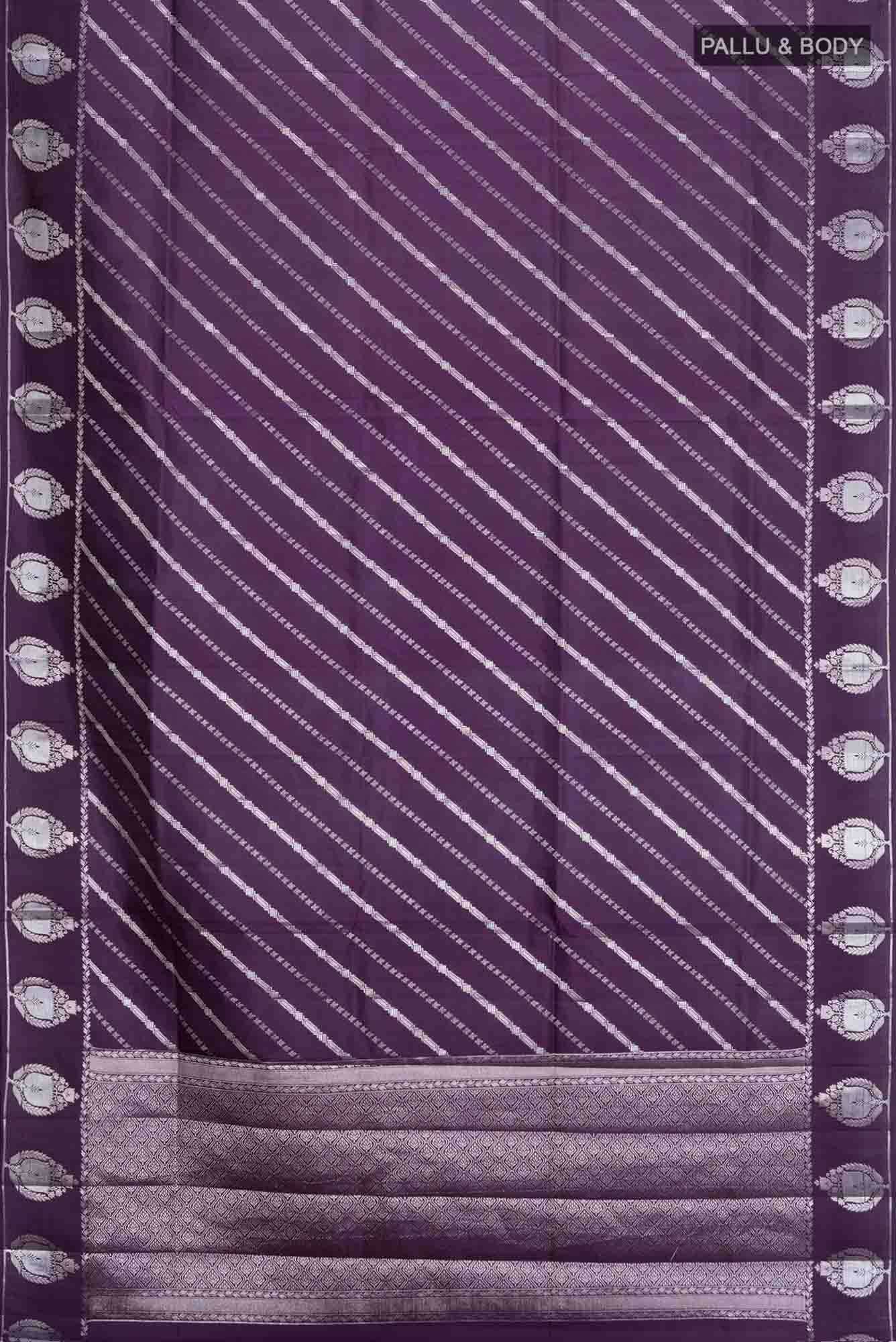 Dark Mauve Banarasi Raw Silk Saree