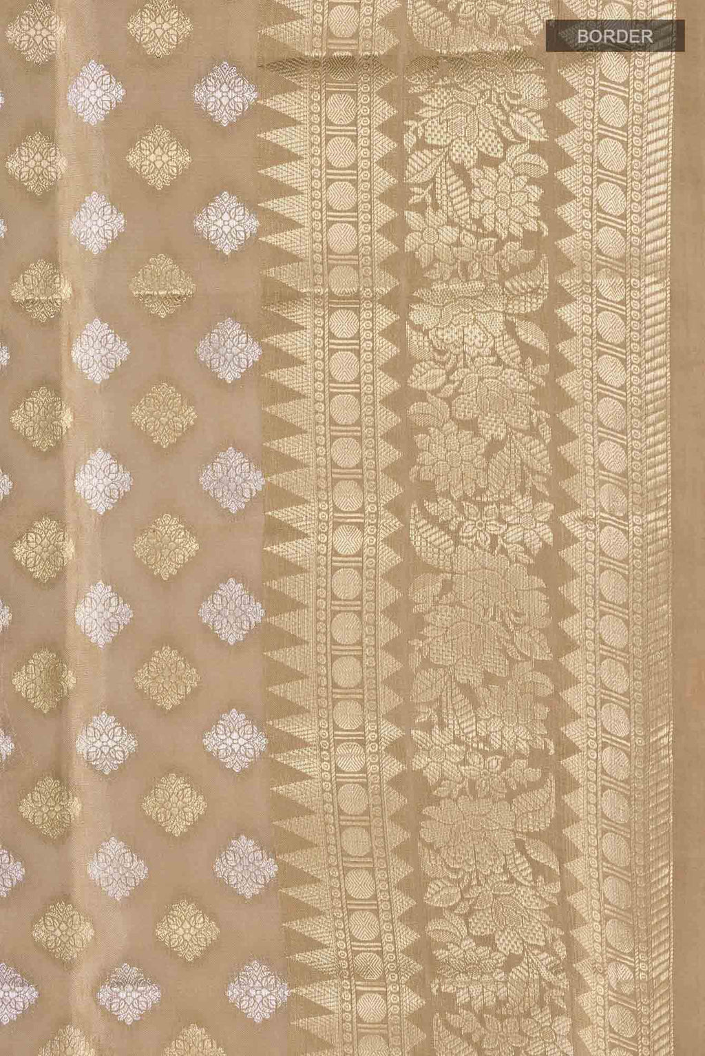 Beige Banarasi Raw Silk Saree
