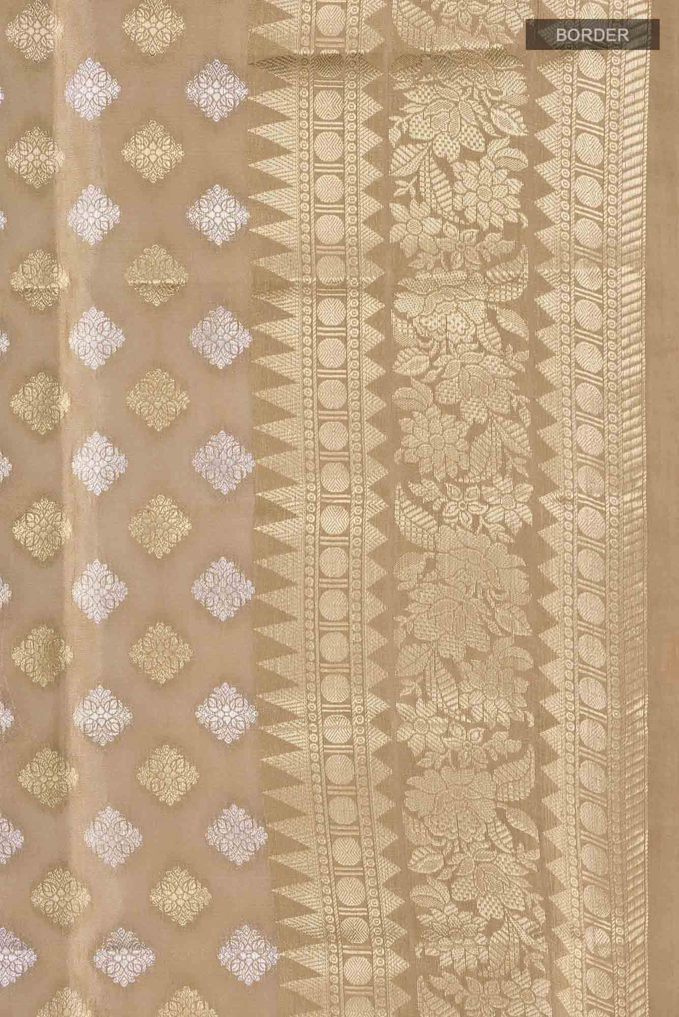 Beige Banarasi Raw Silk Saree