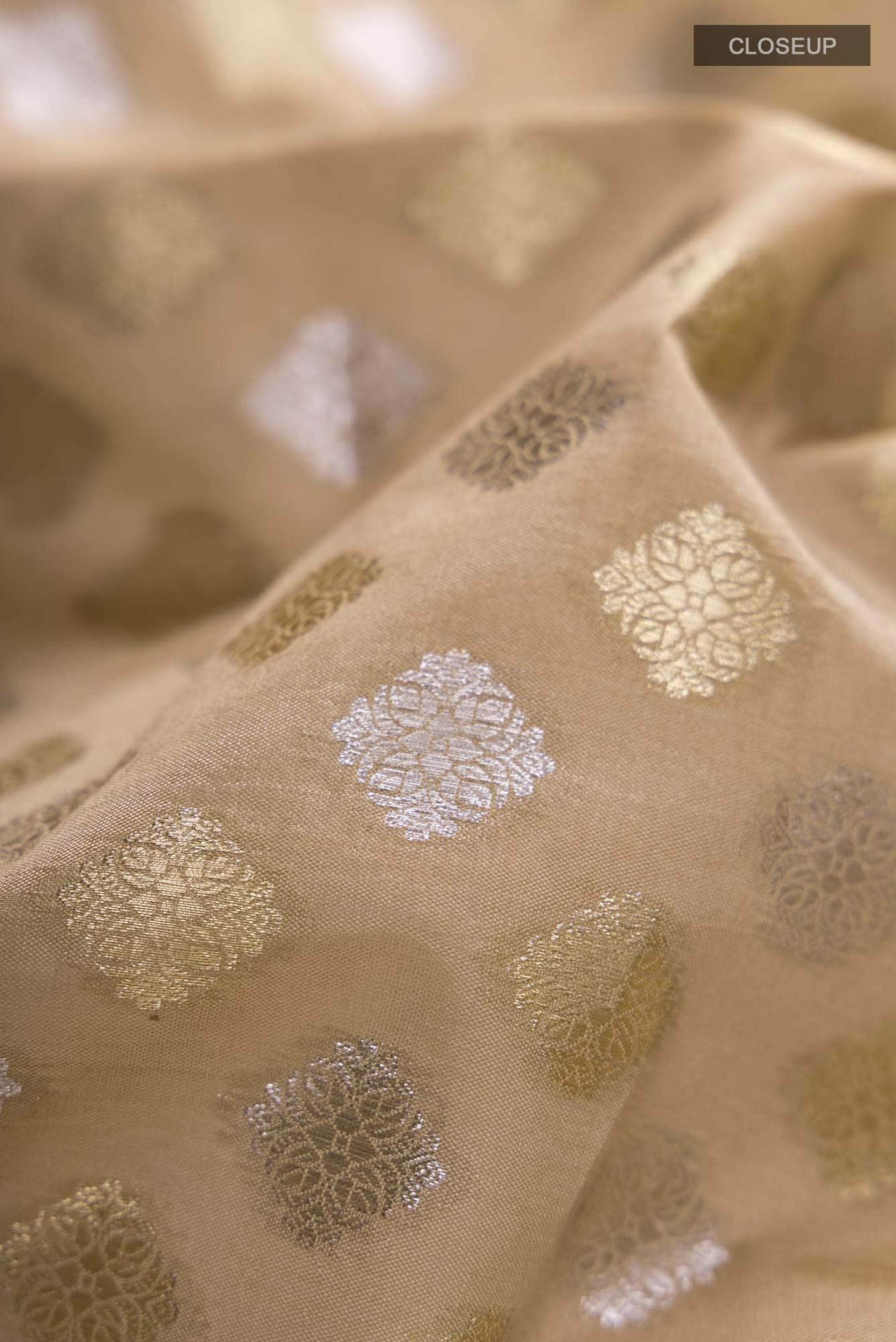 Beige Banarasi Raw Silk Saree