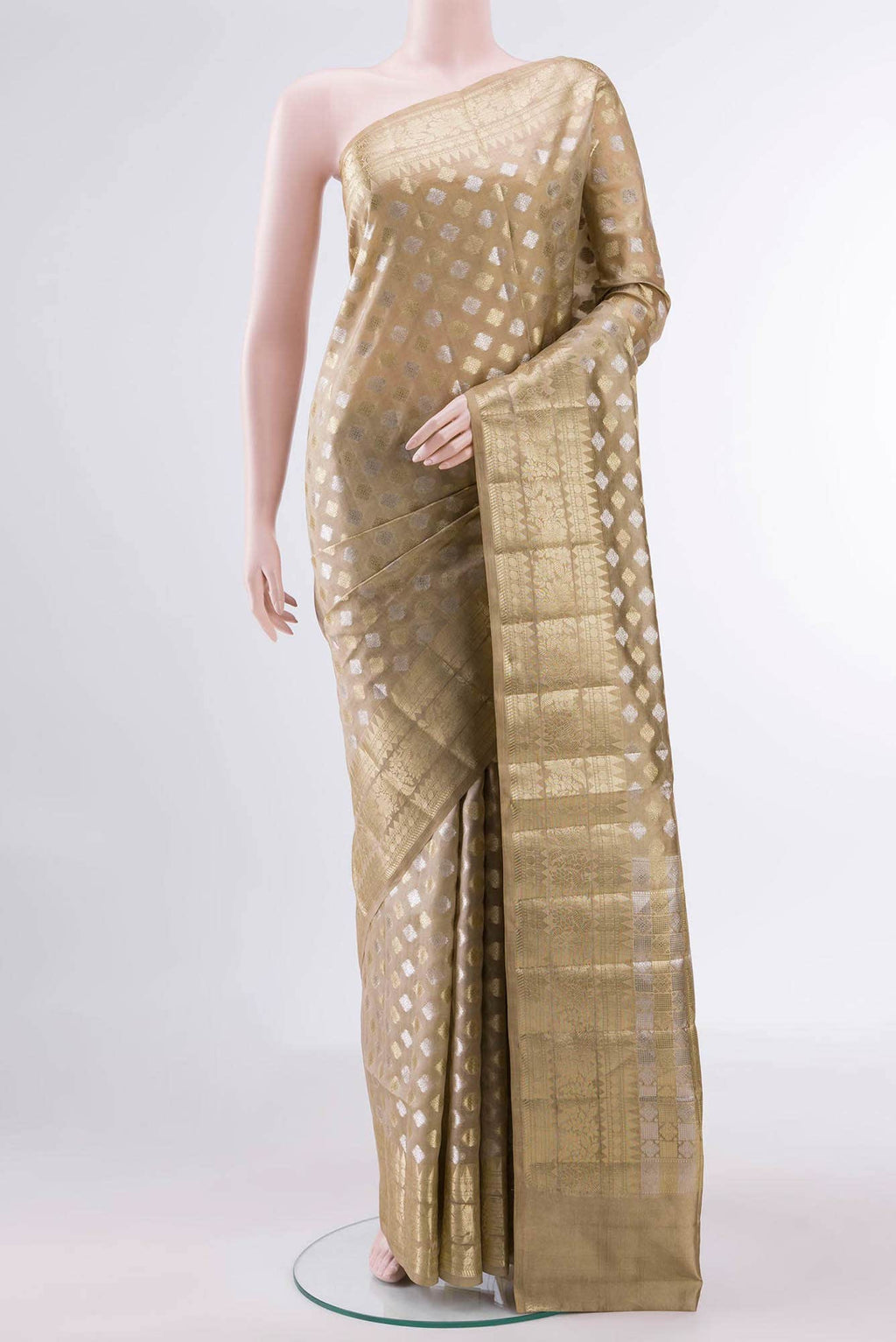 Beige Banarasi Raw Silk Saree