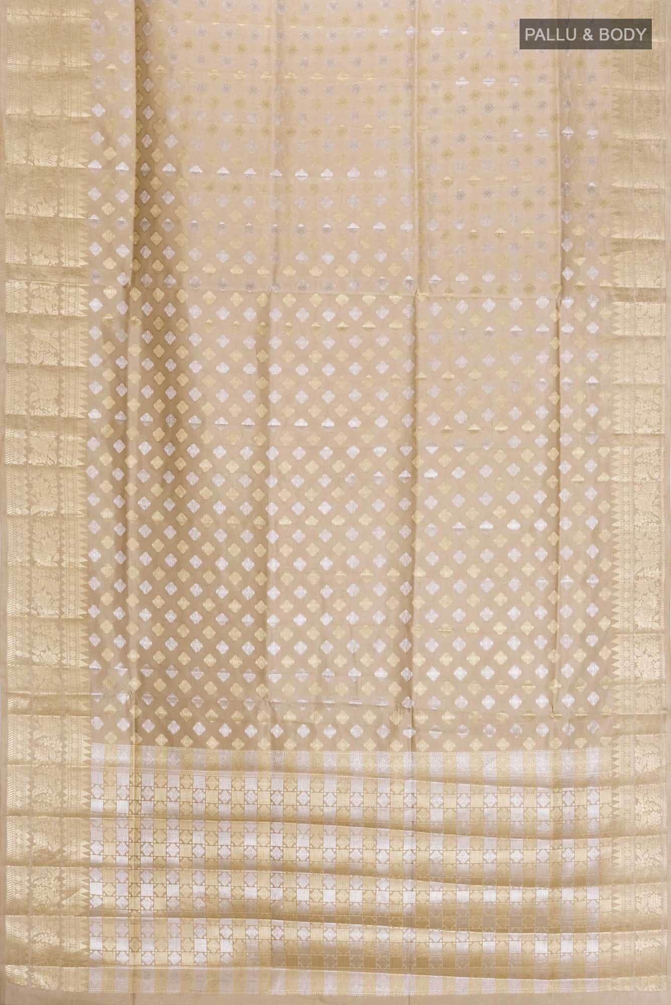 Beige Banarasi Raw Silk Saree