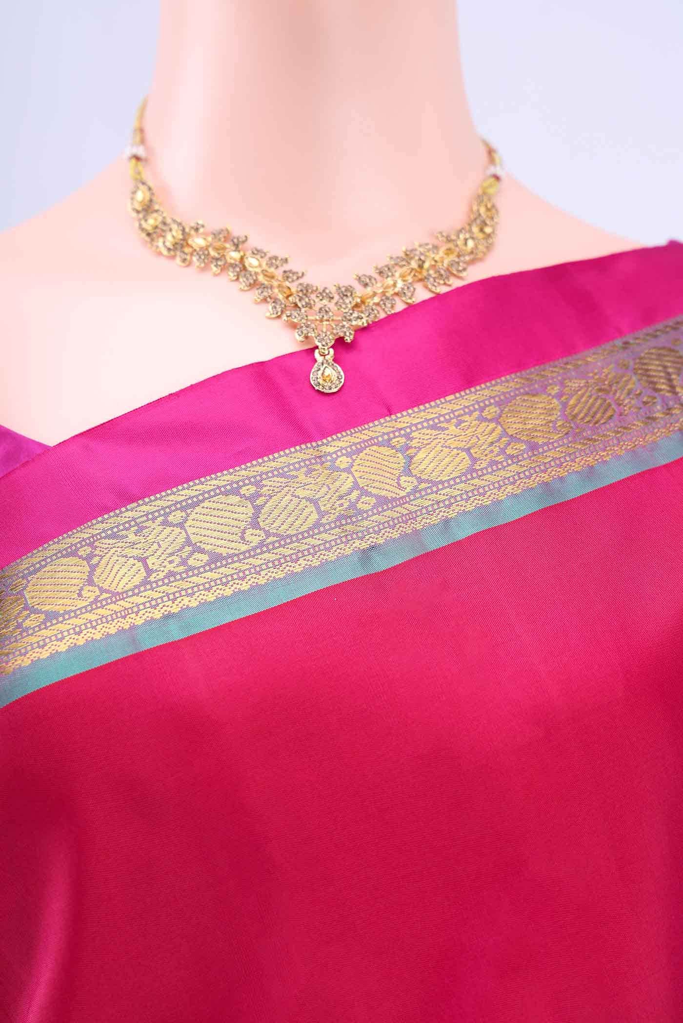 Dark Pink Kanchipuram Silk Saree