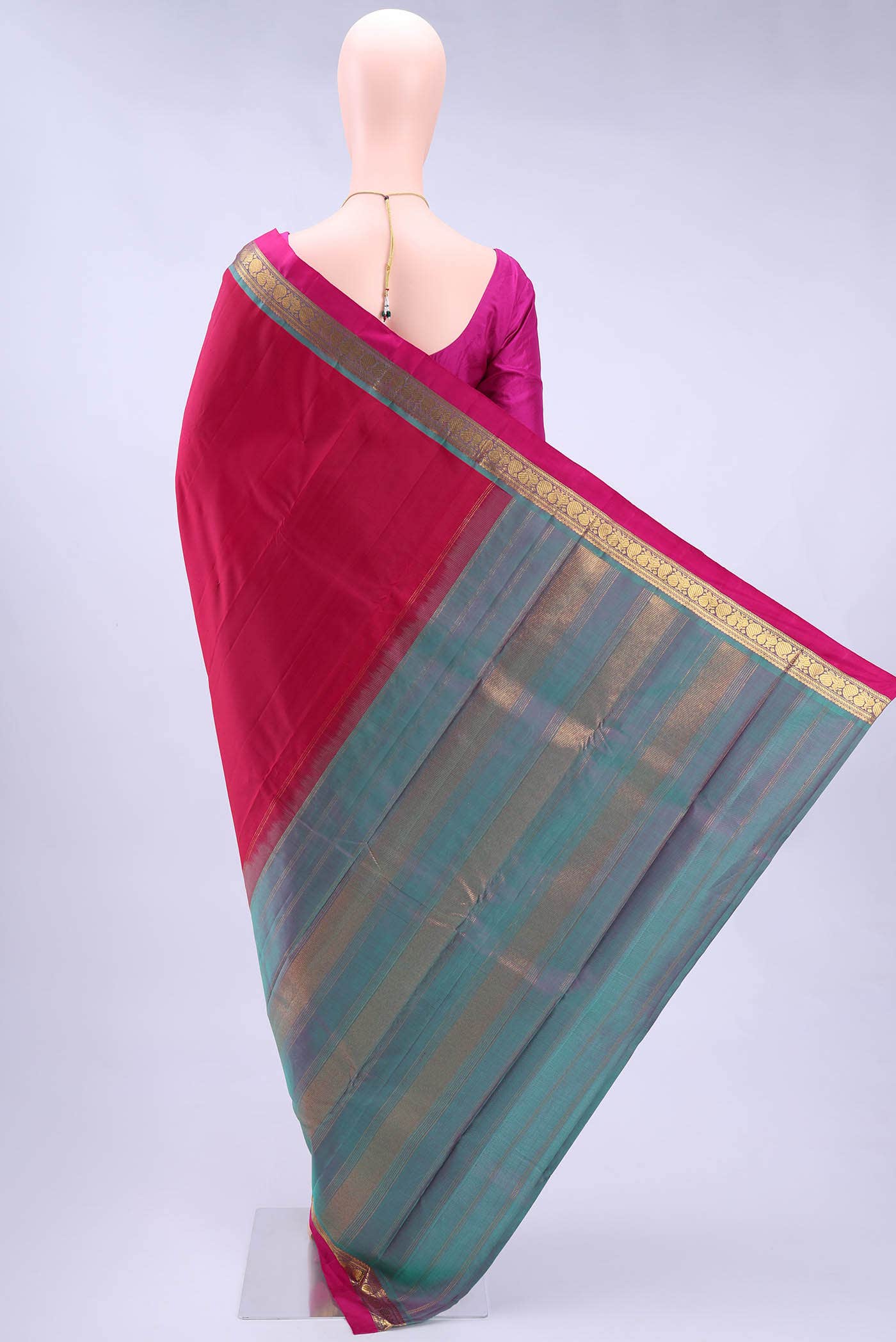 Dark Pink Kanchipuram Silk Saree