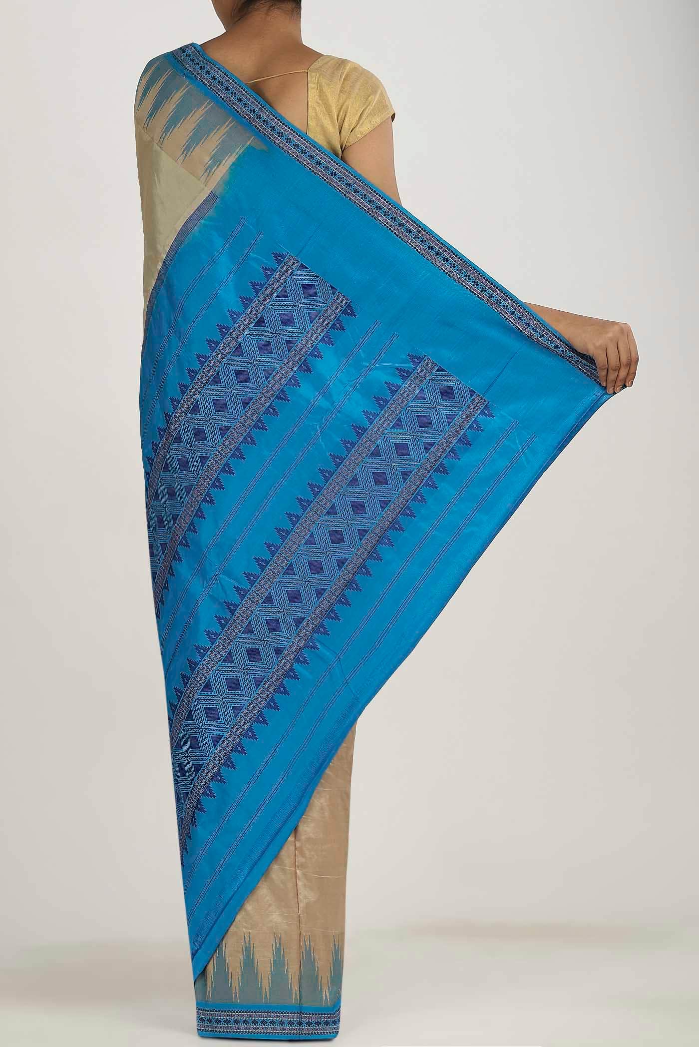 Beige Bangalore Silk Saree