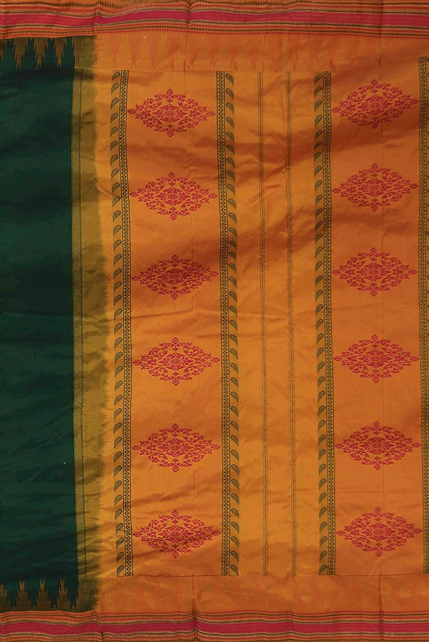 Bottle Green Bangalore Silk Saree