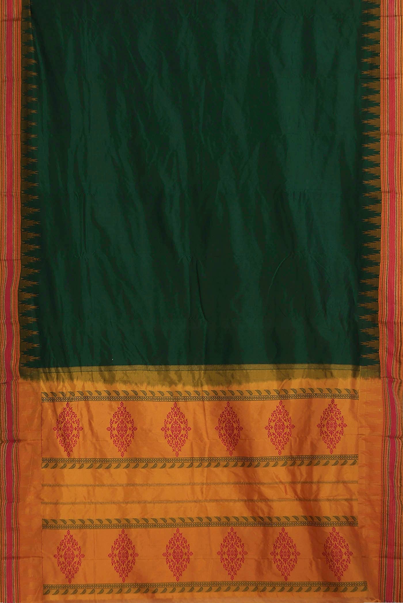 Bottle Green Bangalore Silk Saree