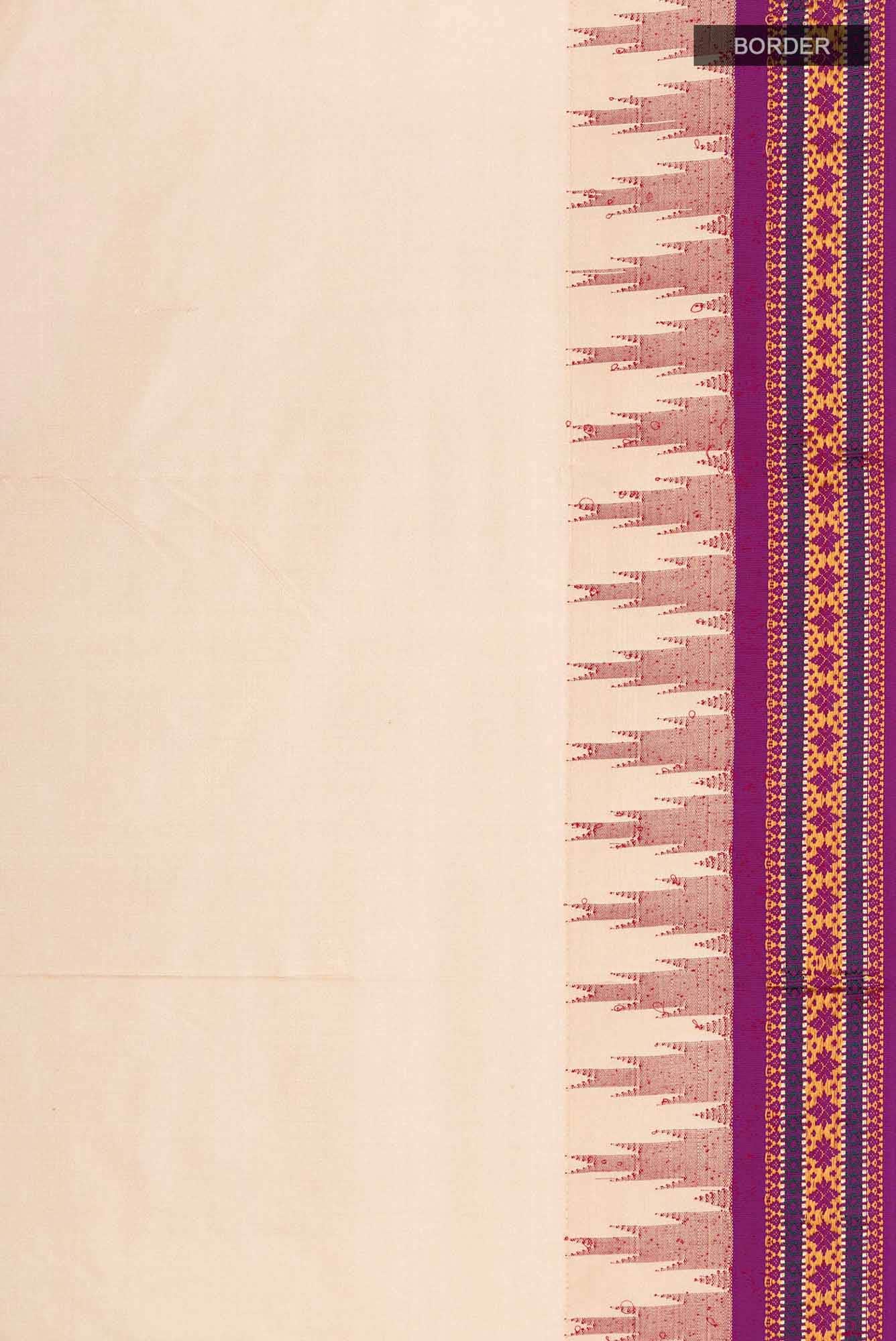 Cream Kanchipuram Silk Saree