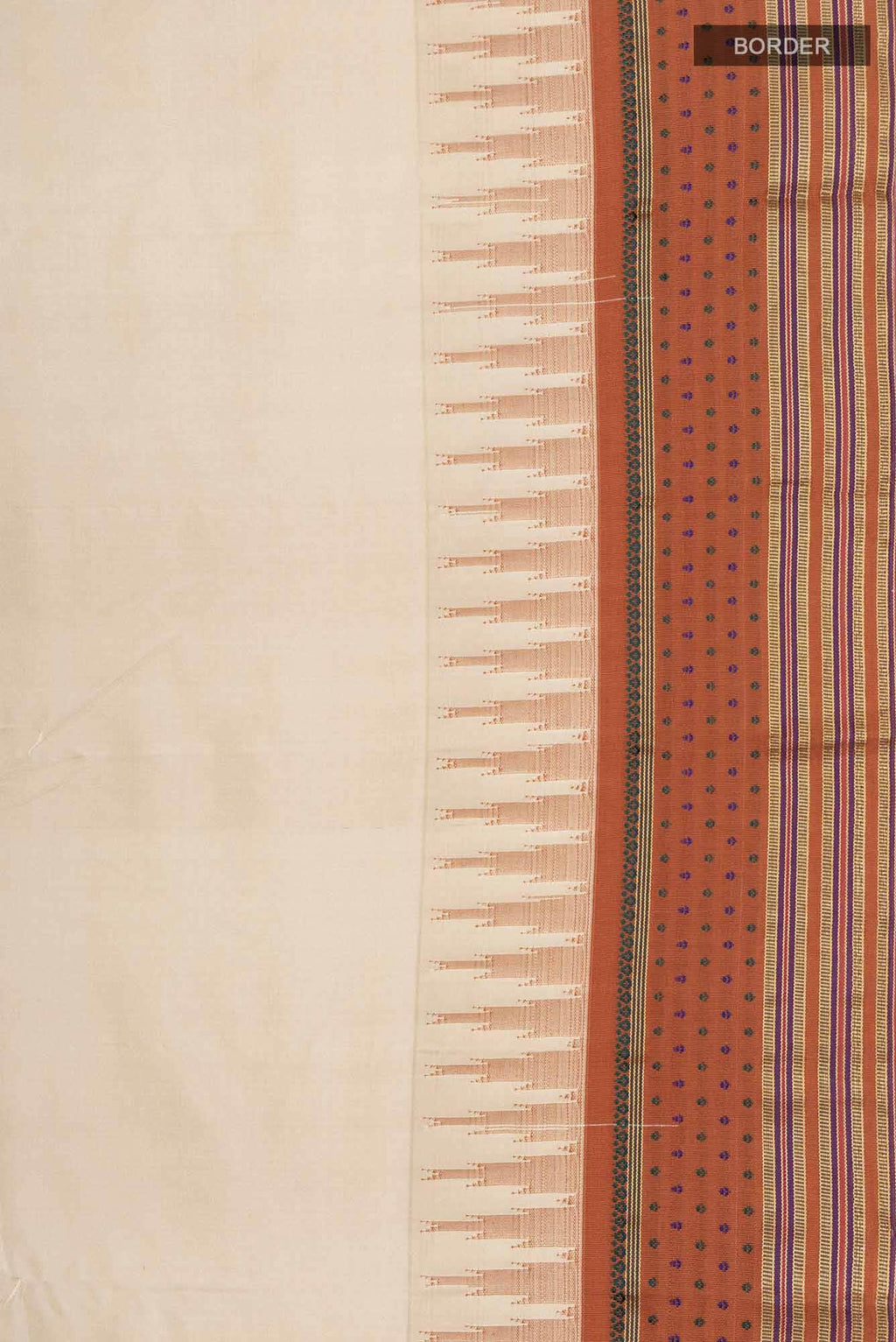 Beige Kanchipuram Silk Saree