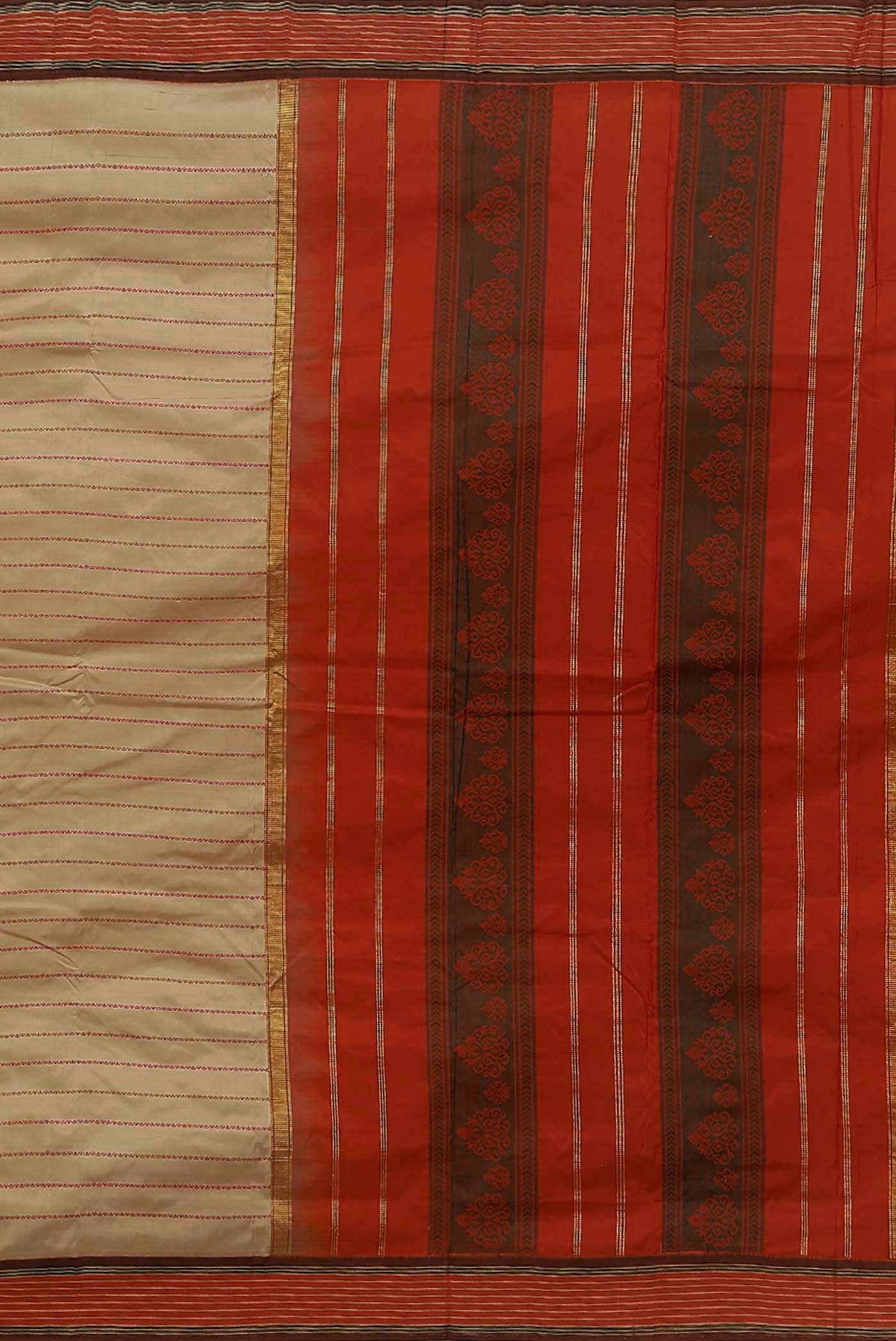 Beige Bangalore Silk Saree