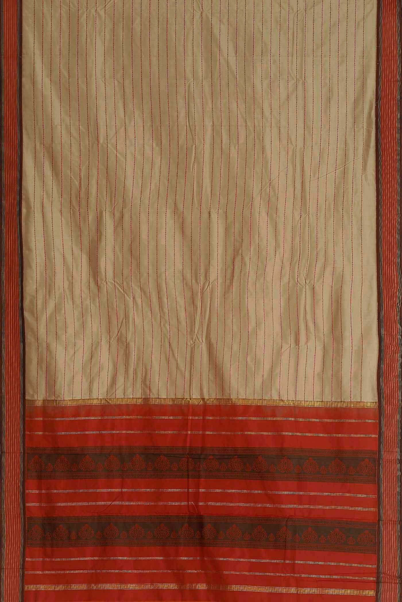 Beige Bangalore Silk Saree