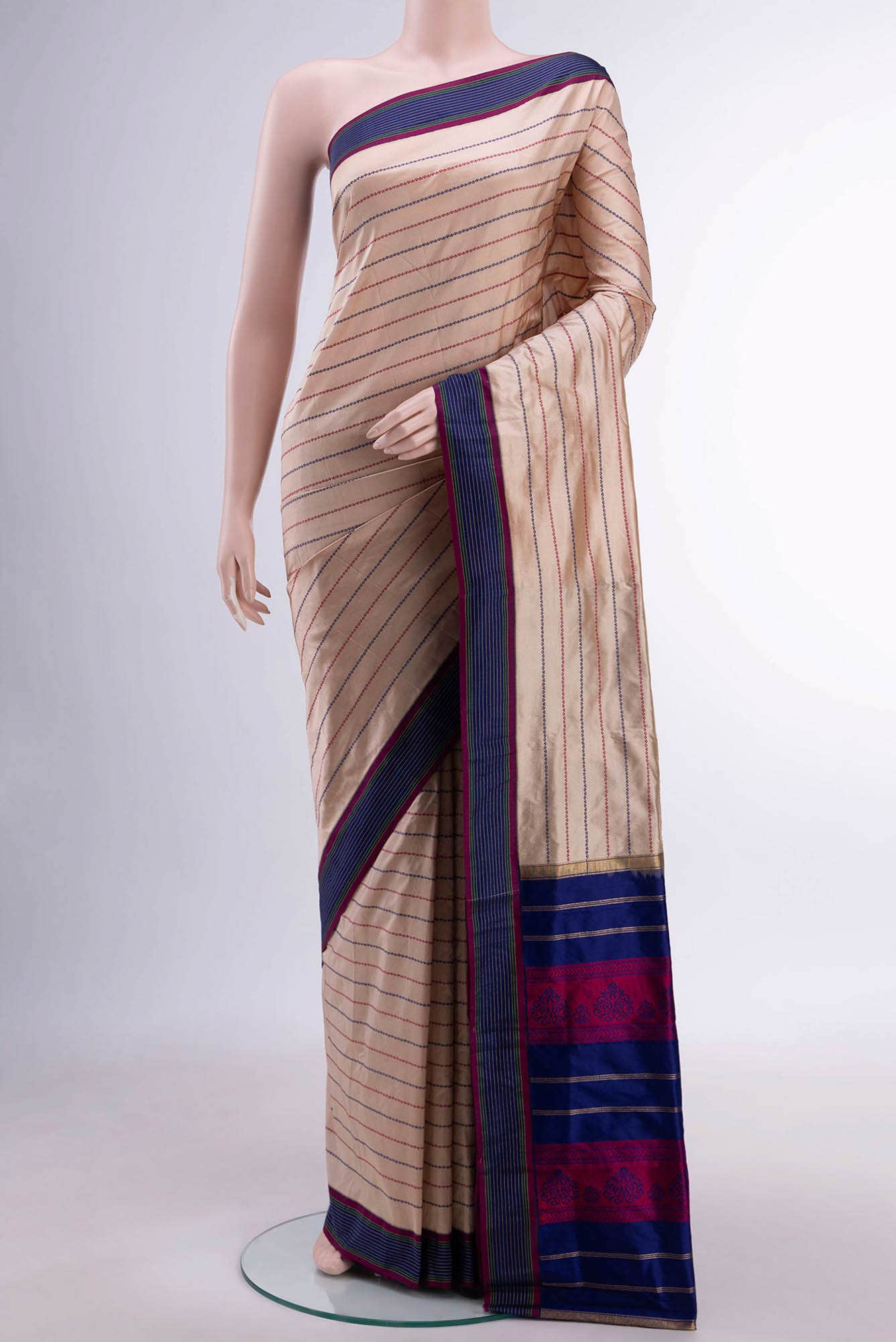 Beige Kanchipuram Saree