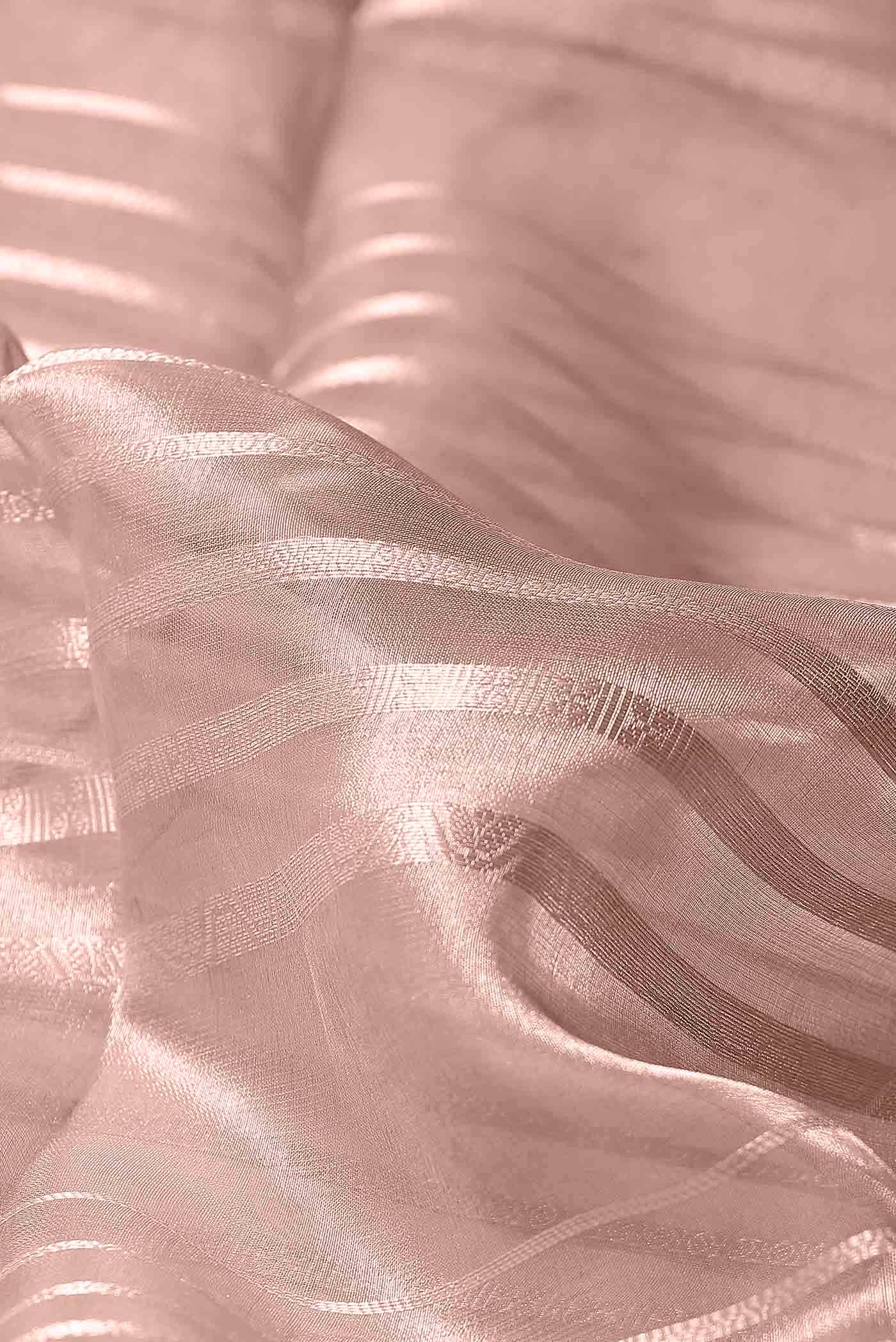 Rose Gold Organza Silk Saree