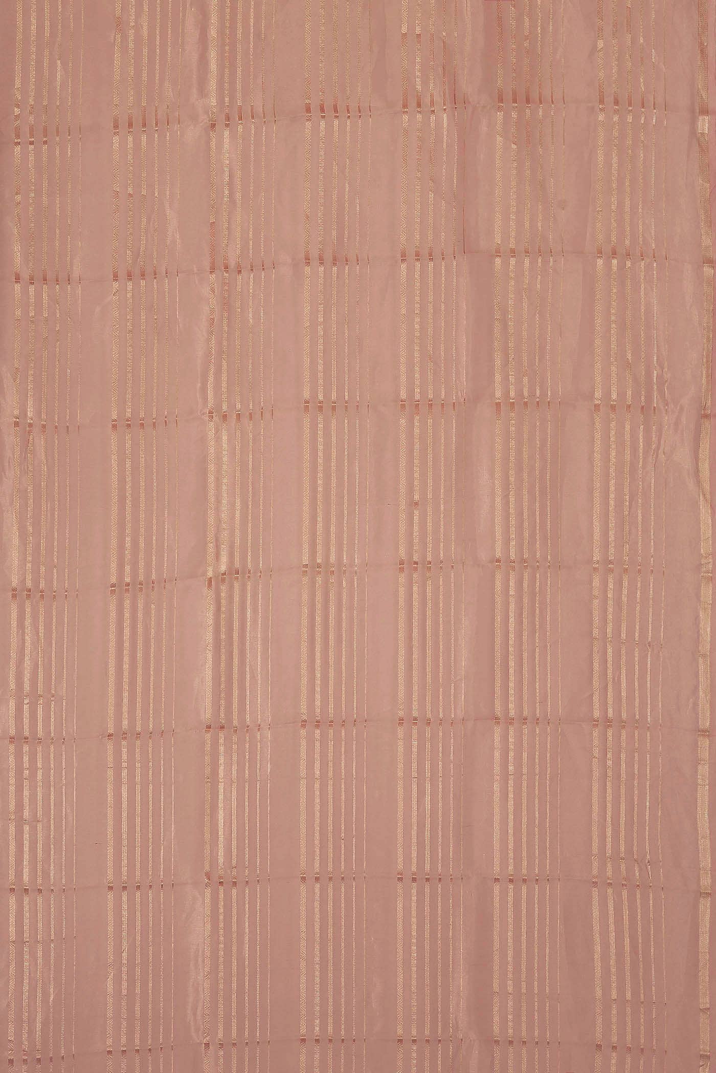 Rose Gold Organza Silk Saree