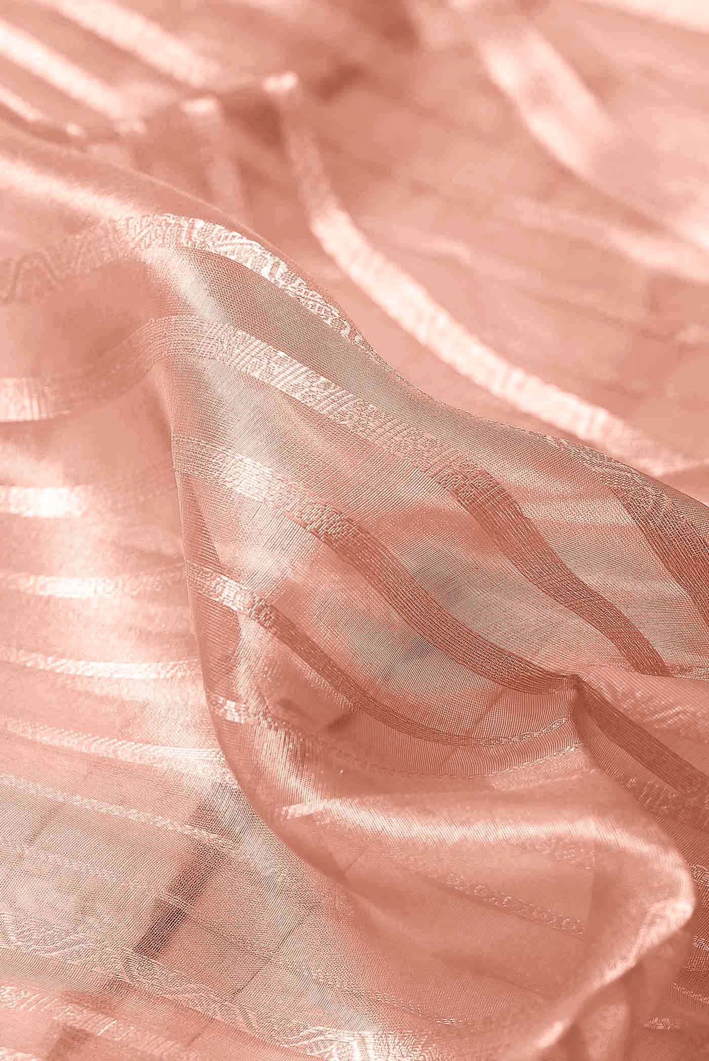 Rose Gold Organza Silk Saree