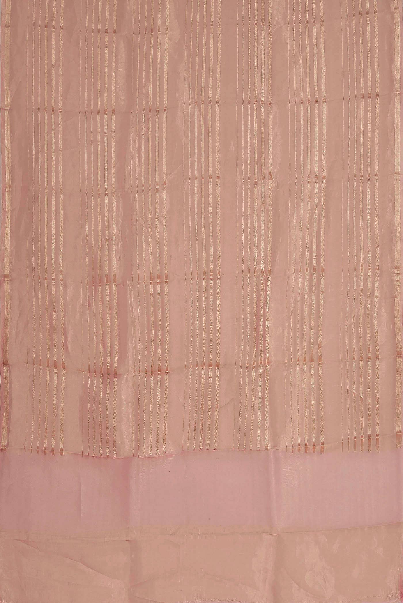 Rose Gold Organza Silk Saree