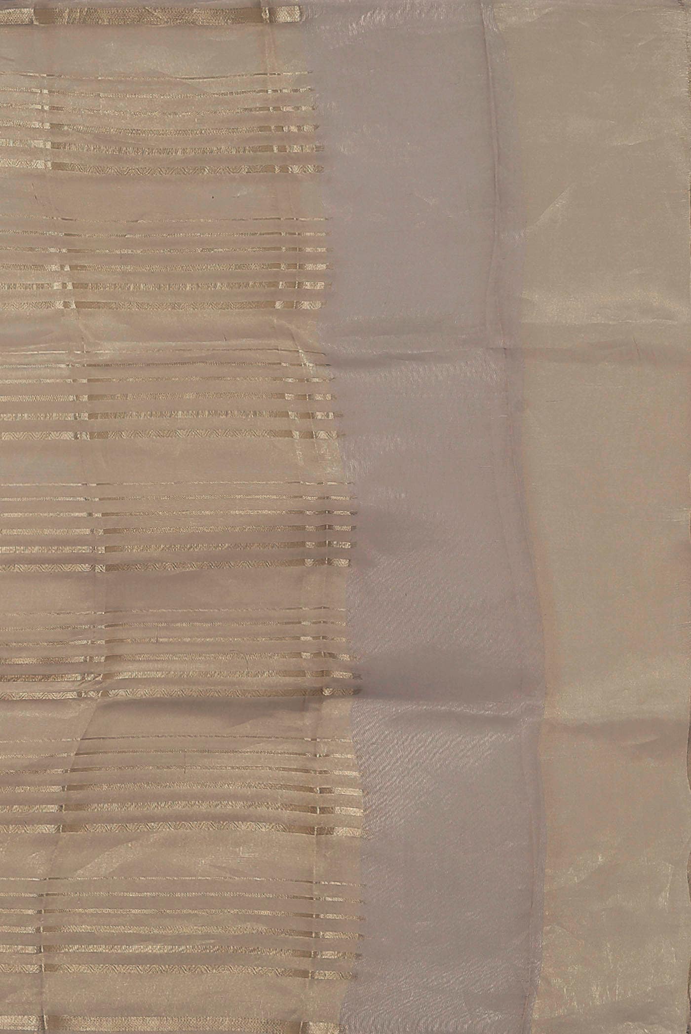 Beige Organza Silk Saree