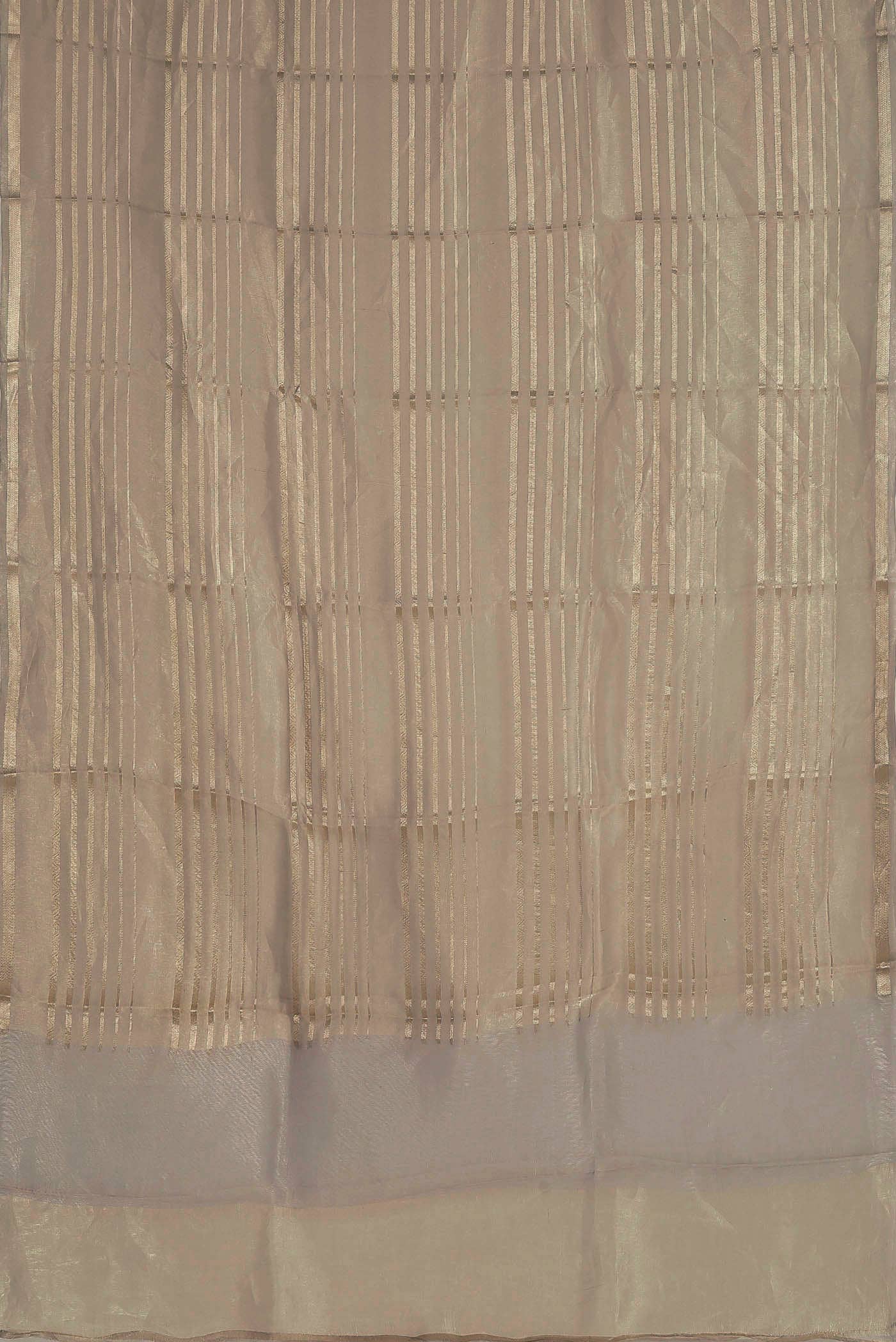Beige Organza Silk Saree