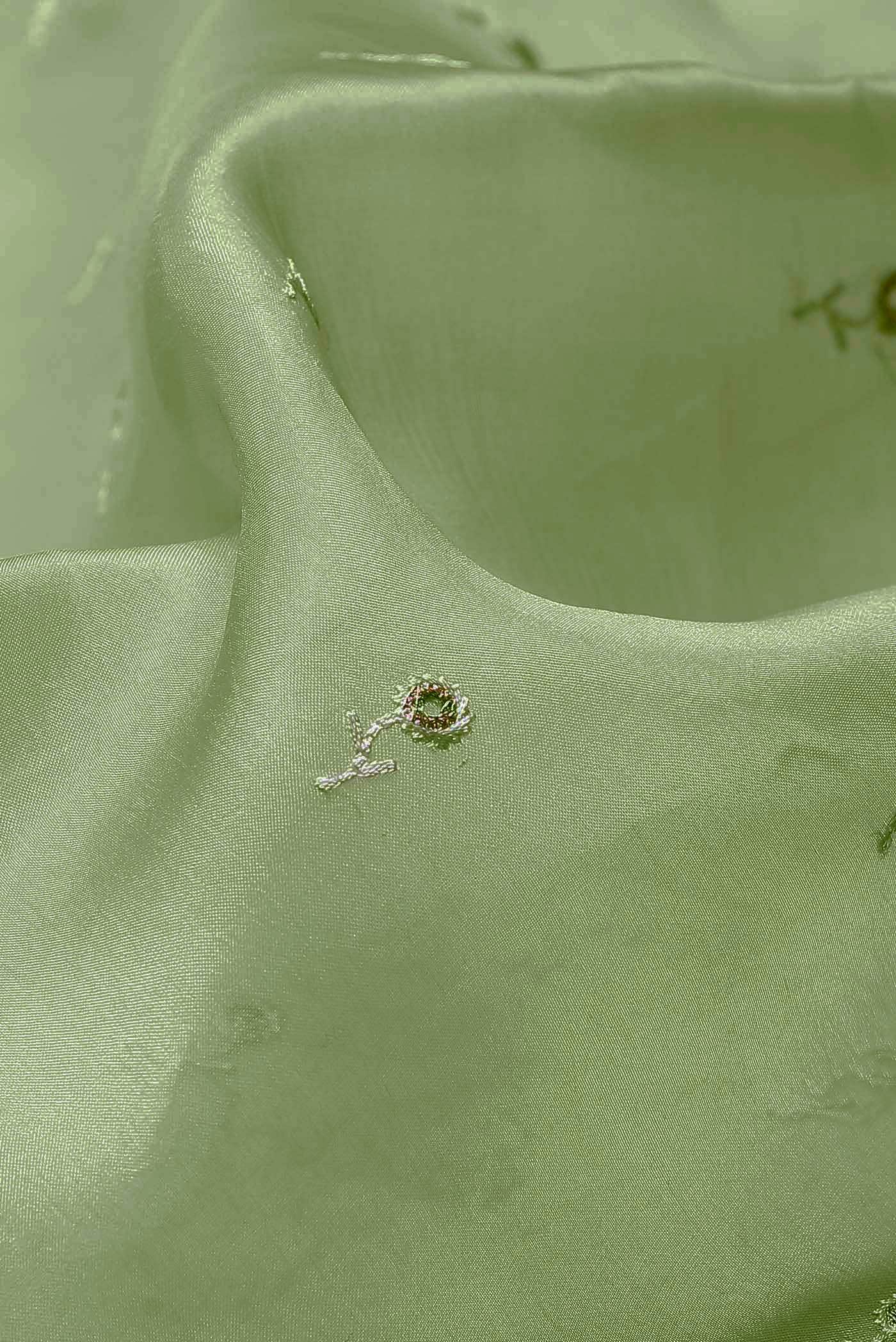 Pista Green Organza Silk Saree