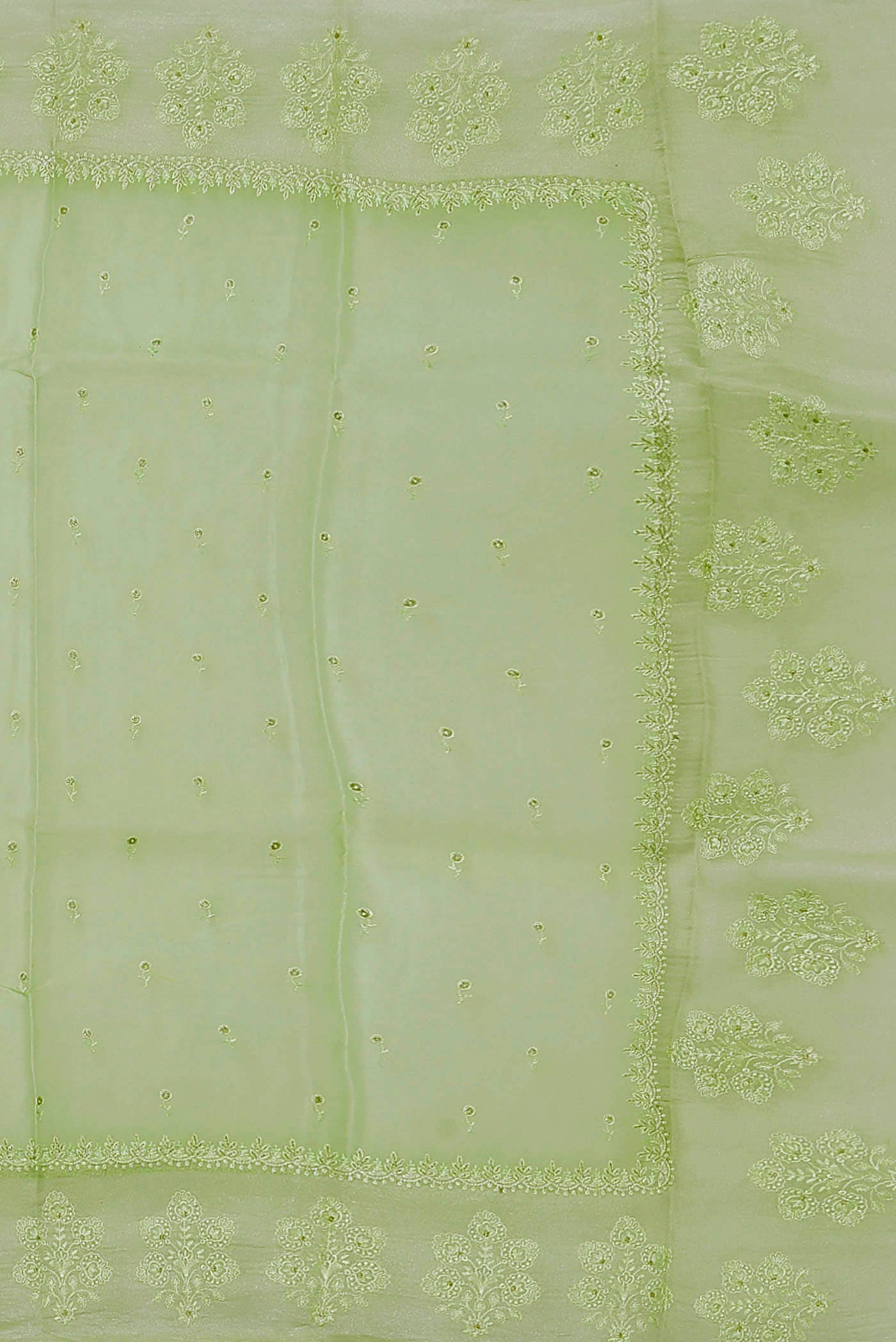 Pista Green Organza Silk Saree