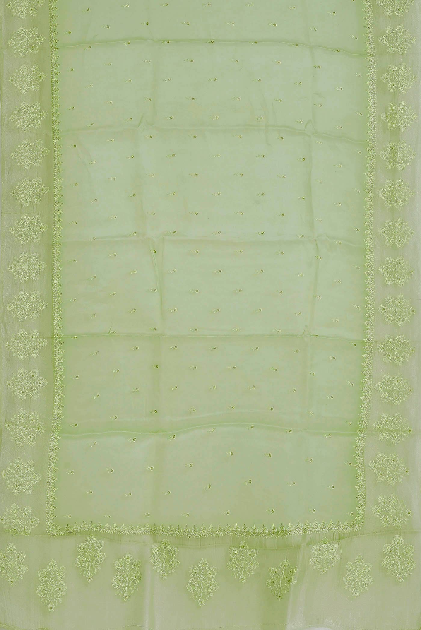 Pista Green Organza Silk Saree