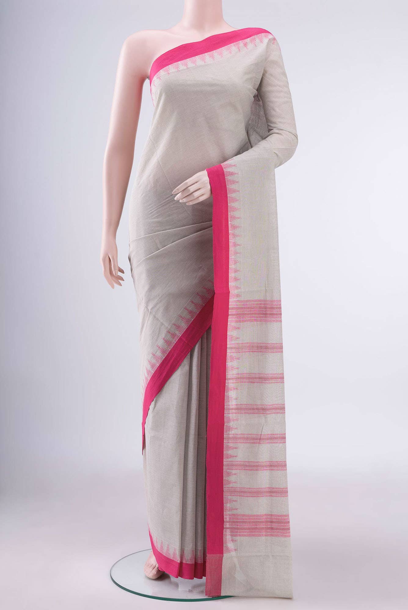 Pista Green Khadi Cotton Saree