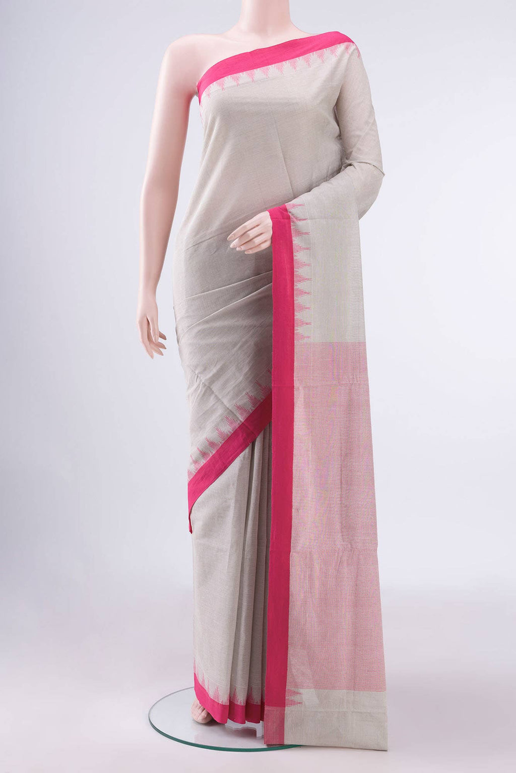 Pista Green Khadi Cotton Saree