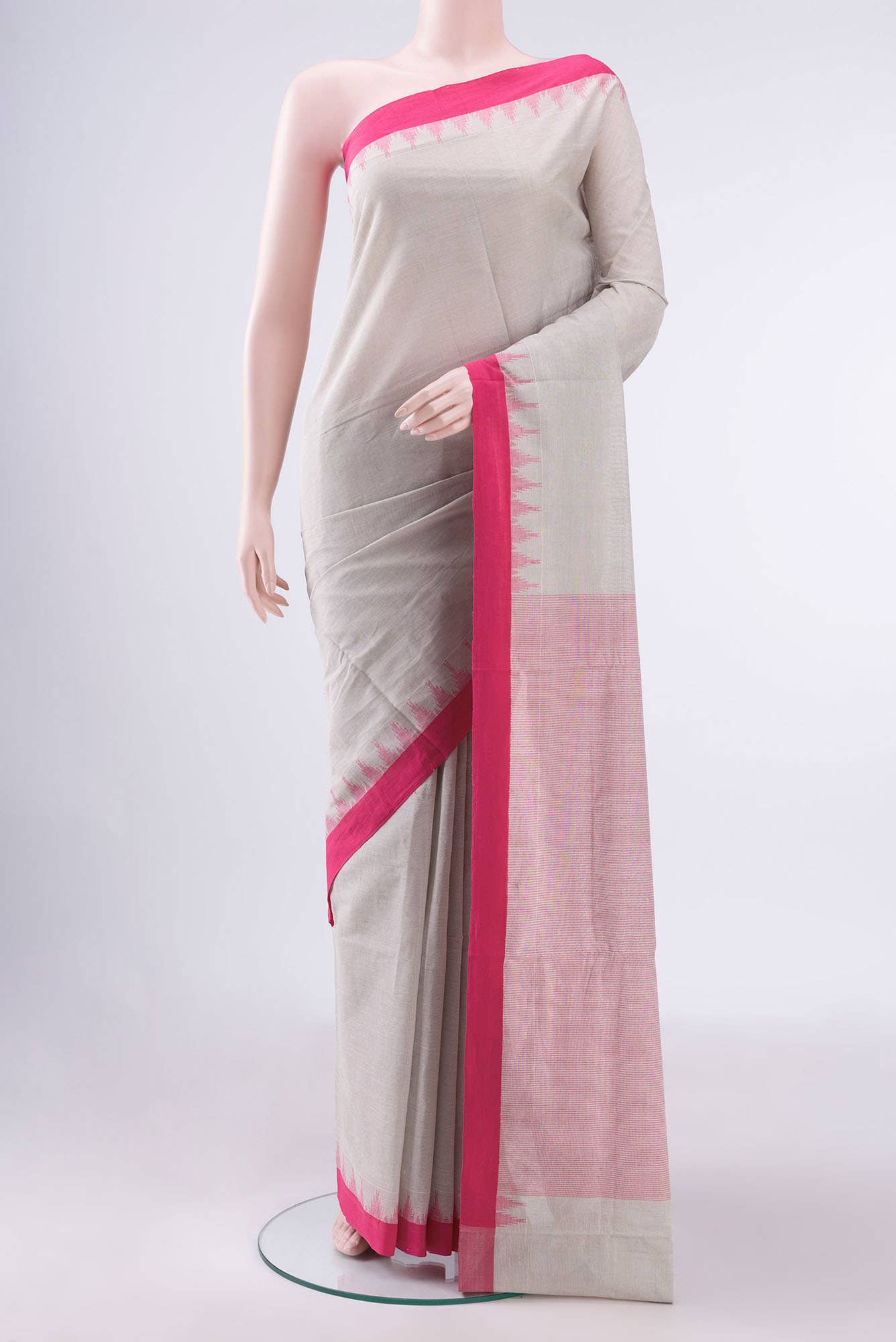 Pista Green Khadi Cotton Saree
