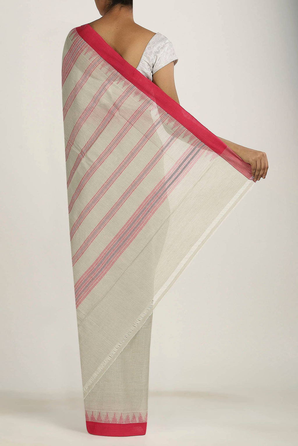 Cream Mangalagiri Cotton Saree