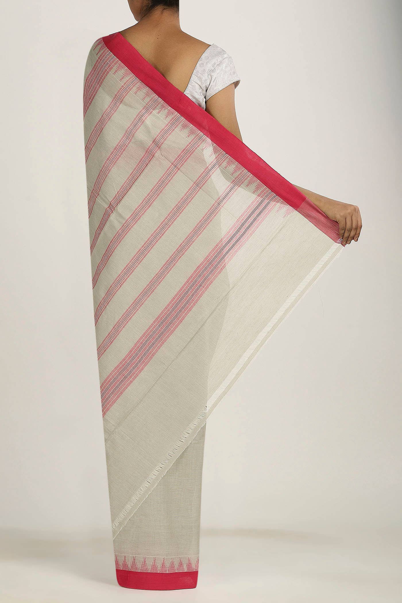 Cream Mangalagiri Cotton Saree
