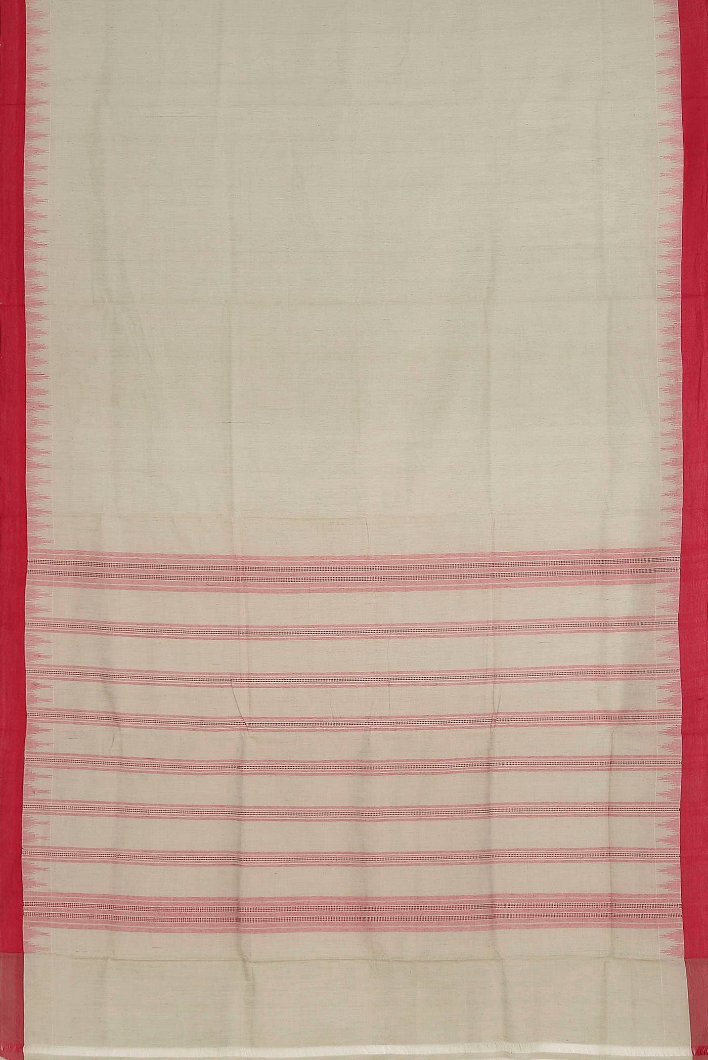 Cream Mangalagiri Cotton Saree
