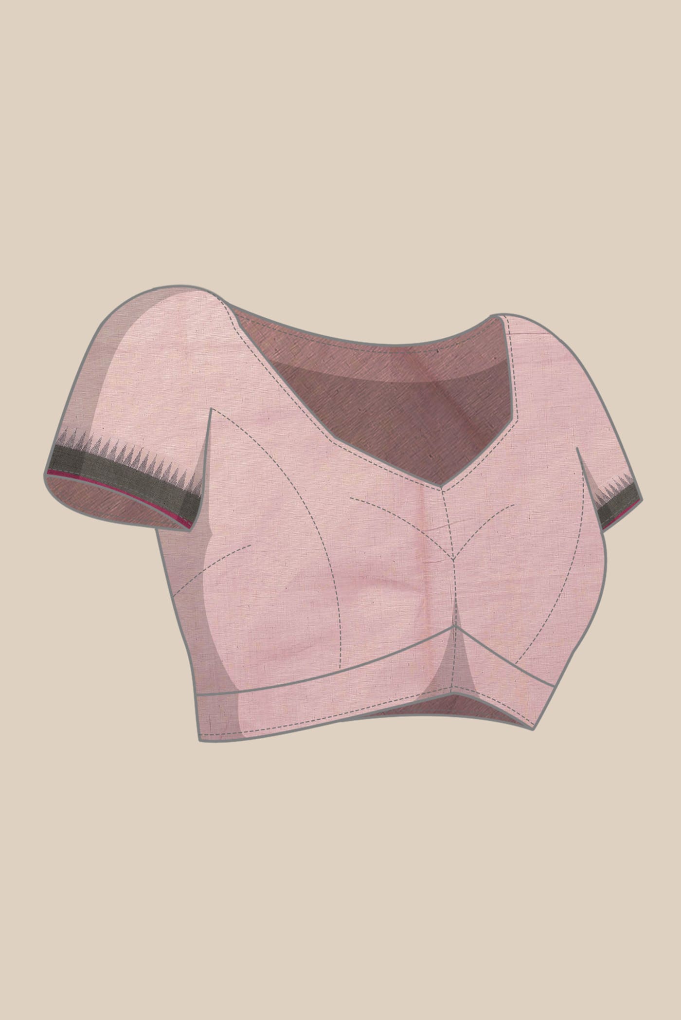 Rose pink Mangalagiri Cotton Saree