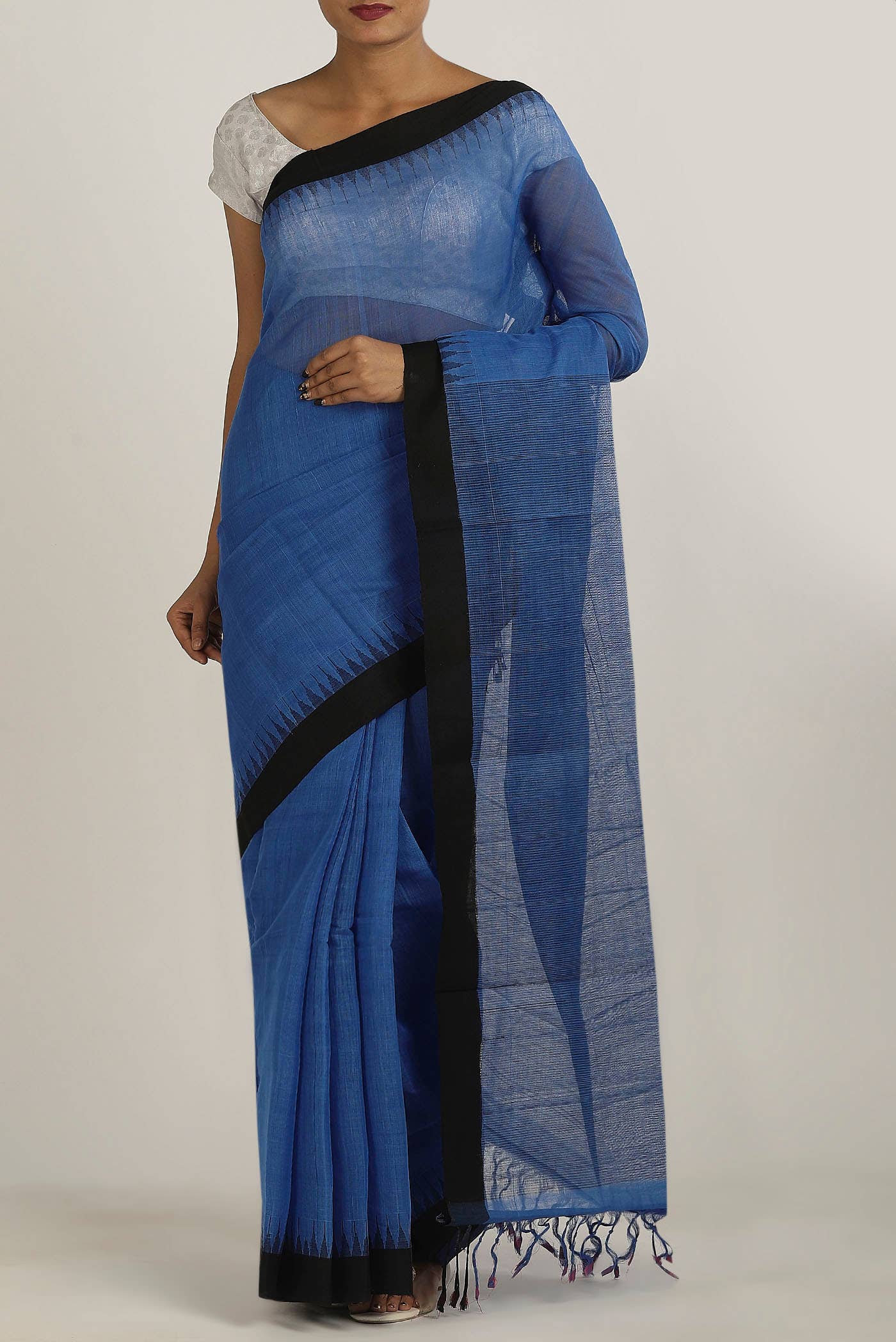 Blue Mangalagiri Cotton Saree