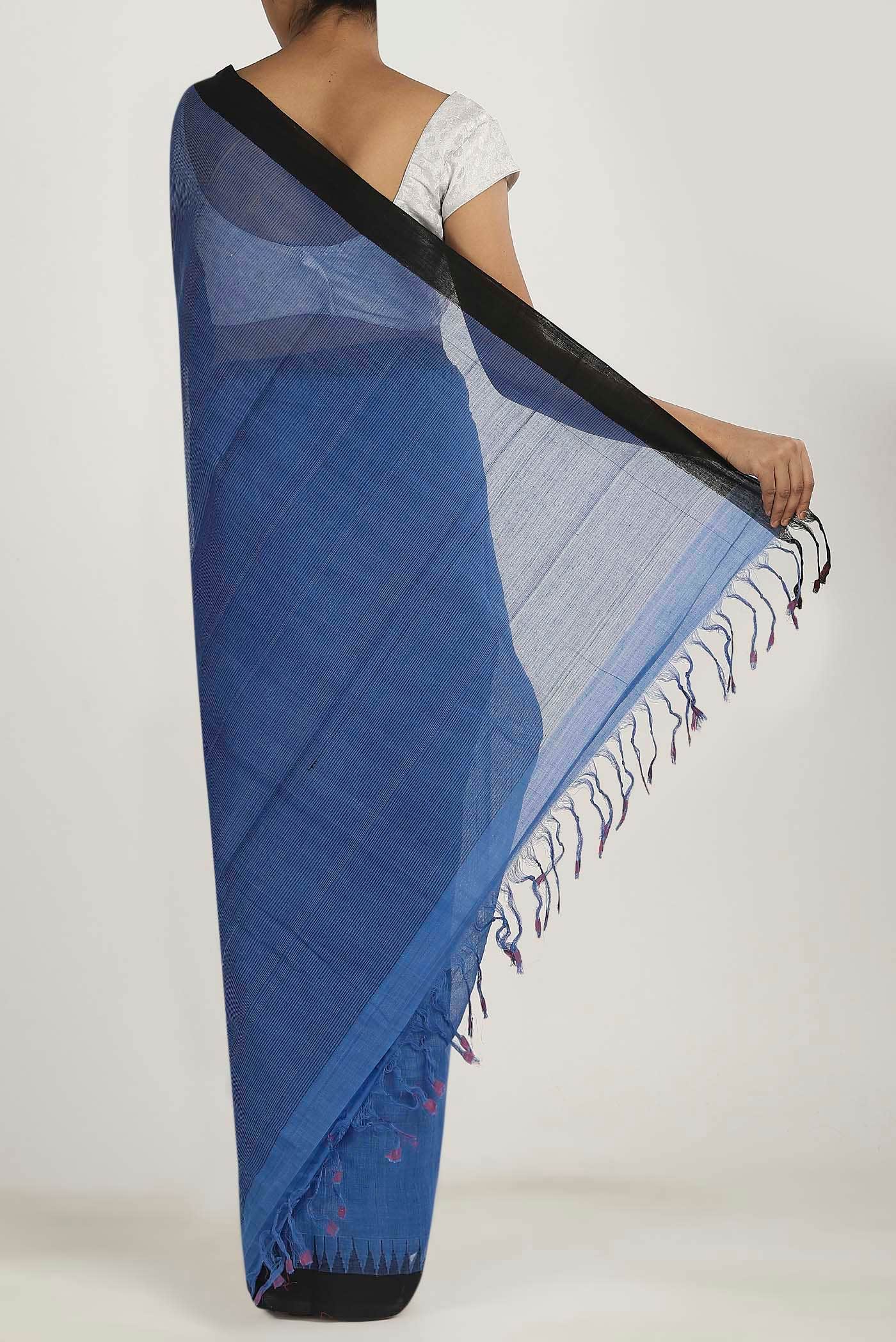 Blue Mangalagiri Cotton Saree