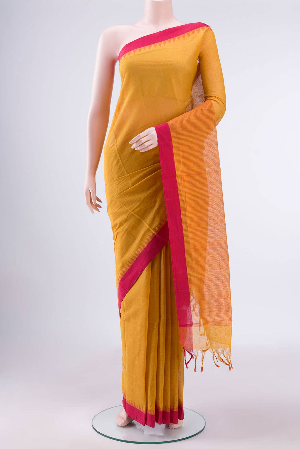 Mustard Coimbatore Cotton Saree