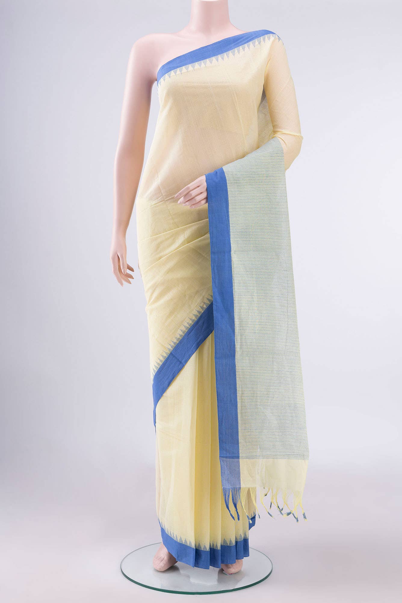 Lemon Yellow Coimbatore Cotton Saree