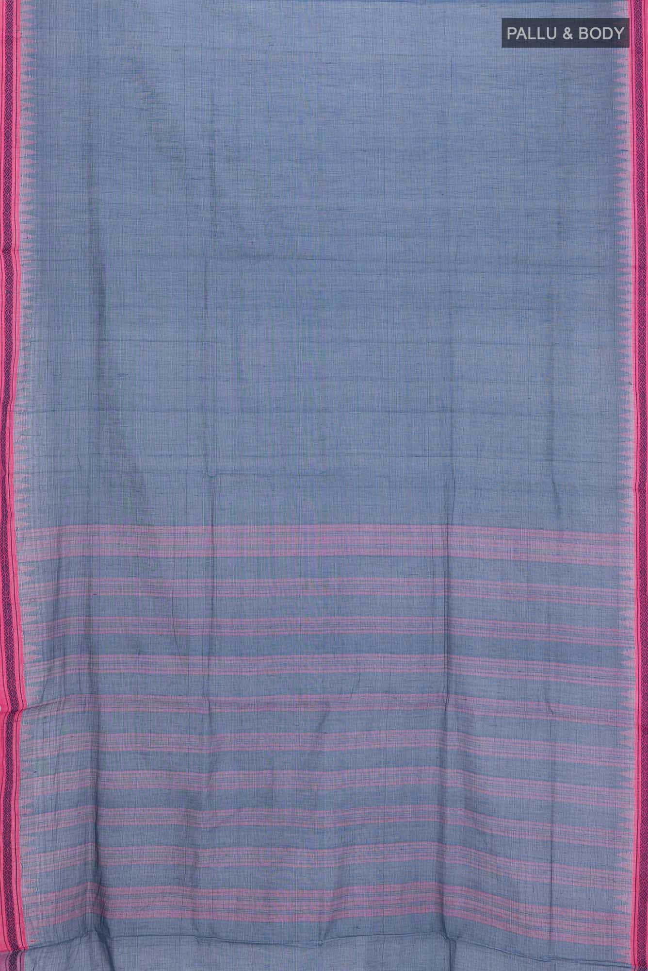 Blue Khadi Cotton Saree