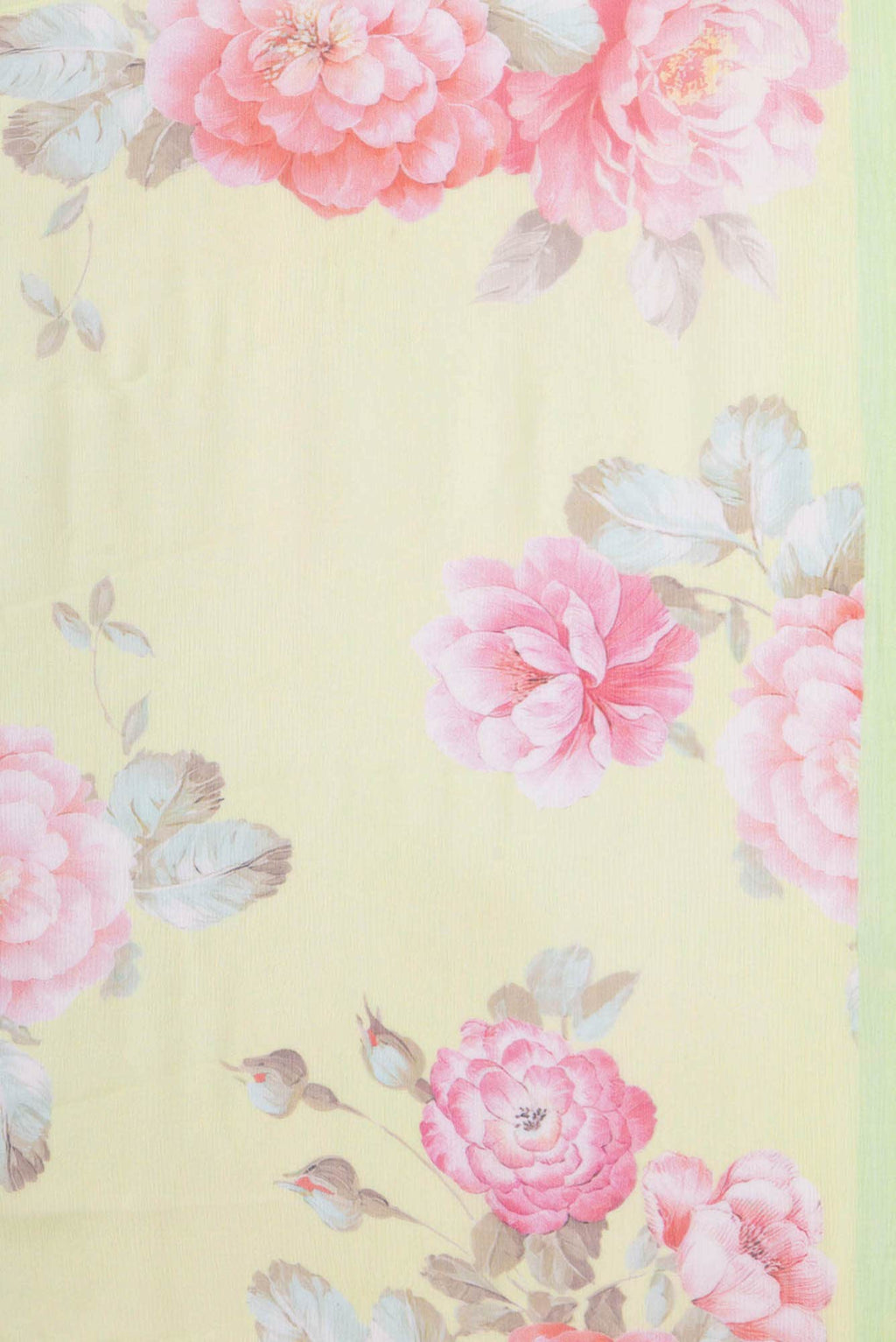 Acid Green Chiffon Saree