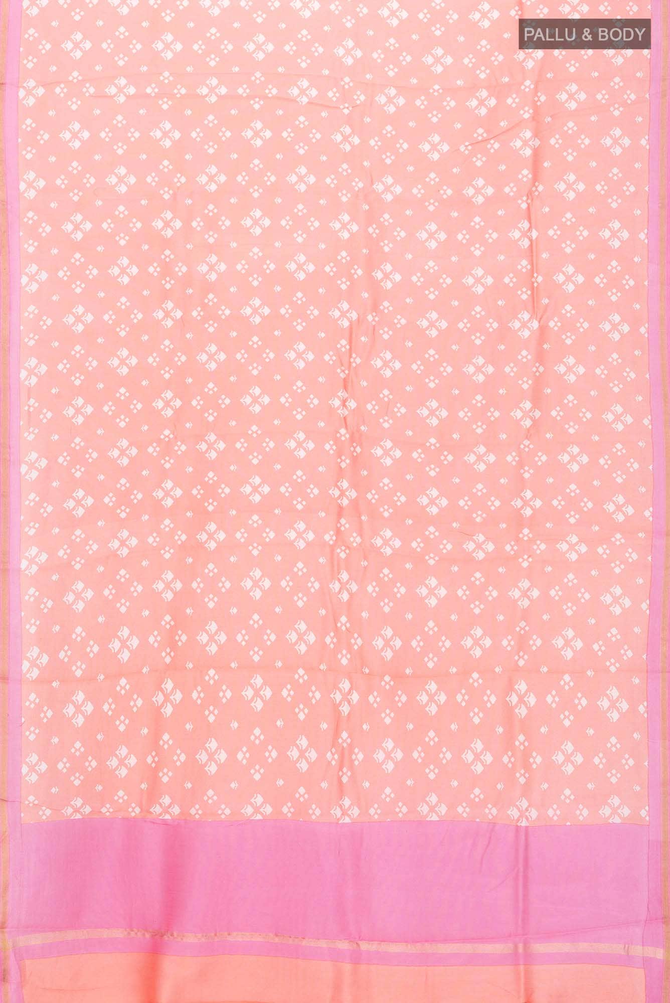 Peach Chanderi Silk Cotton Saree