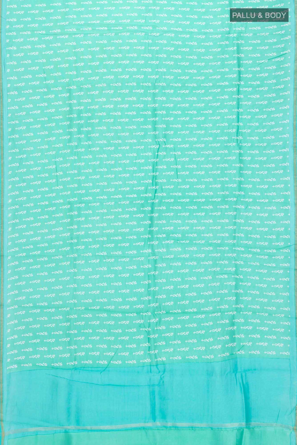 Sea Green Chanderi Silk Cotton Saree