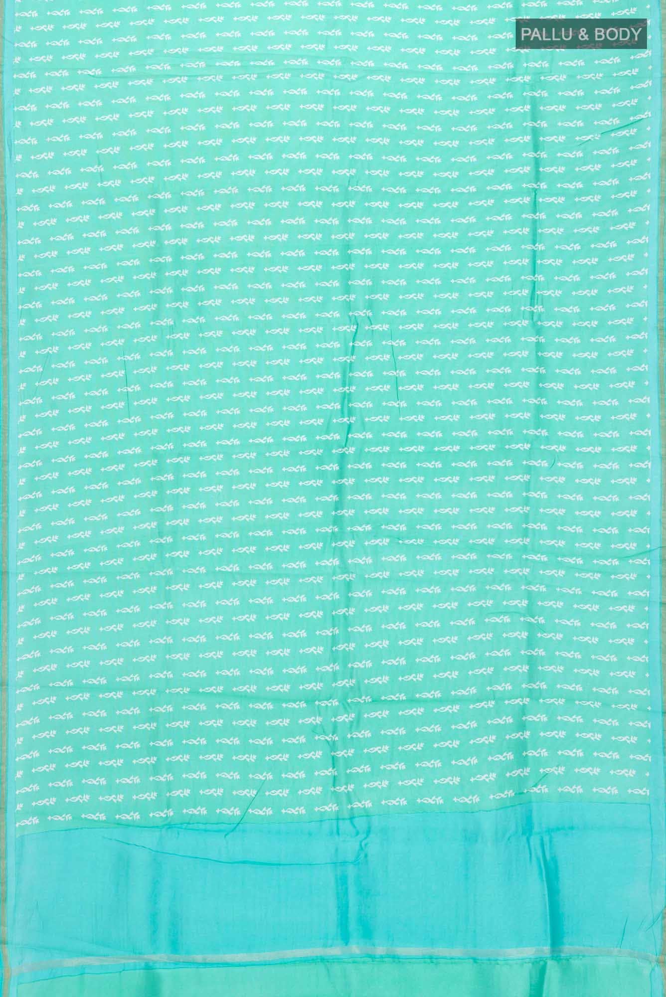 Sea Green Chanderi Silk Cotton Saree