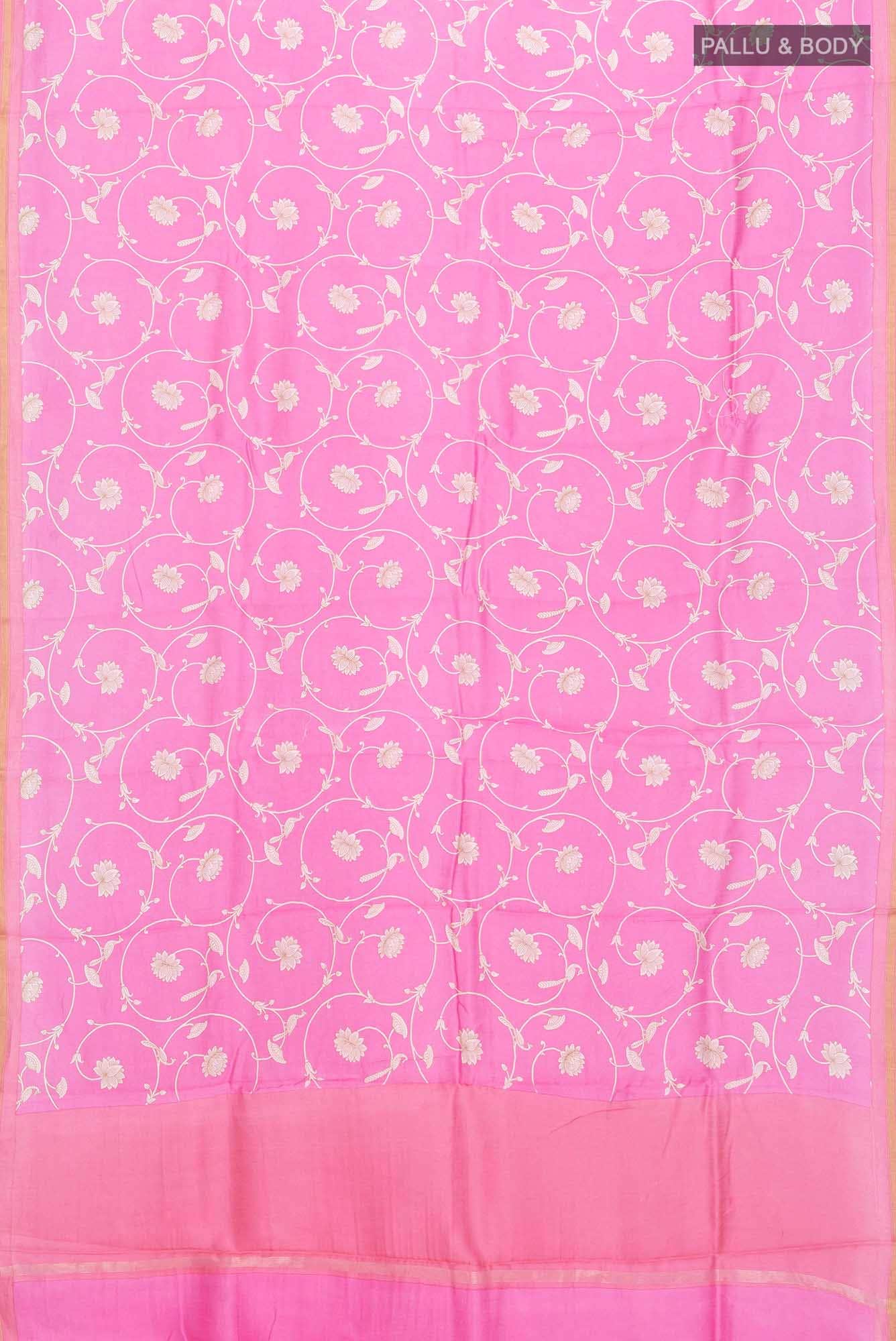 Pink Chanderi Silk Cotton Saree