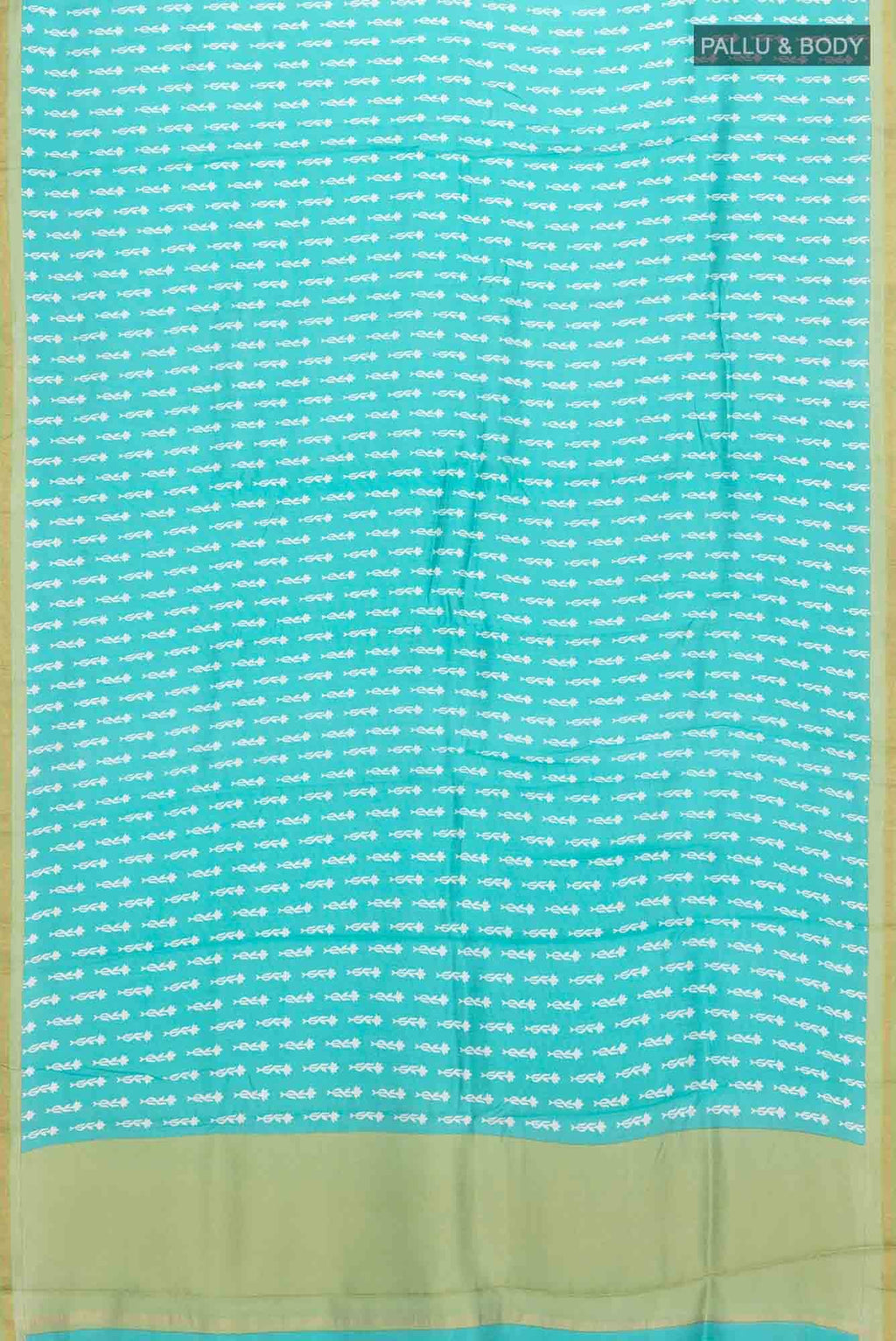 Turquoise Chanderi Silk Cotton Saree
