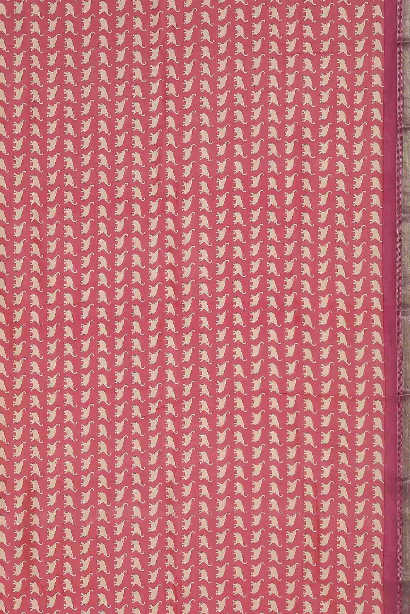 Coral Chanderi Silk Cotton Saree
