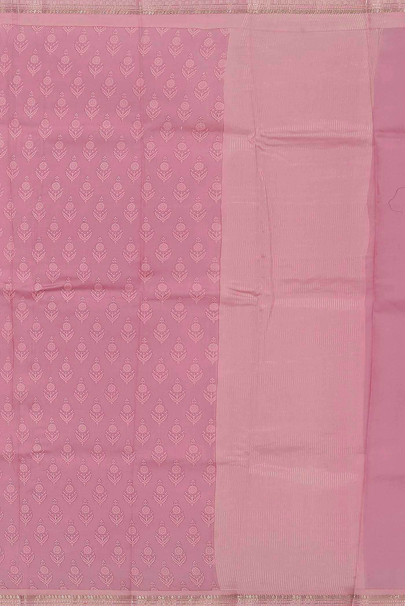 Rose pink Chanderi Silk Cotton Saree